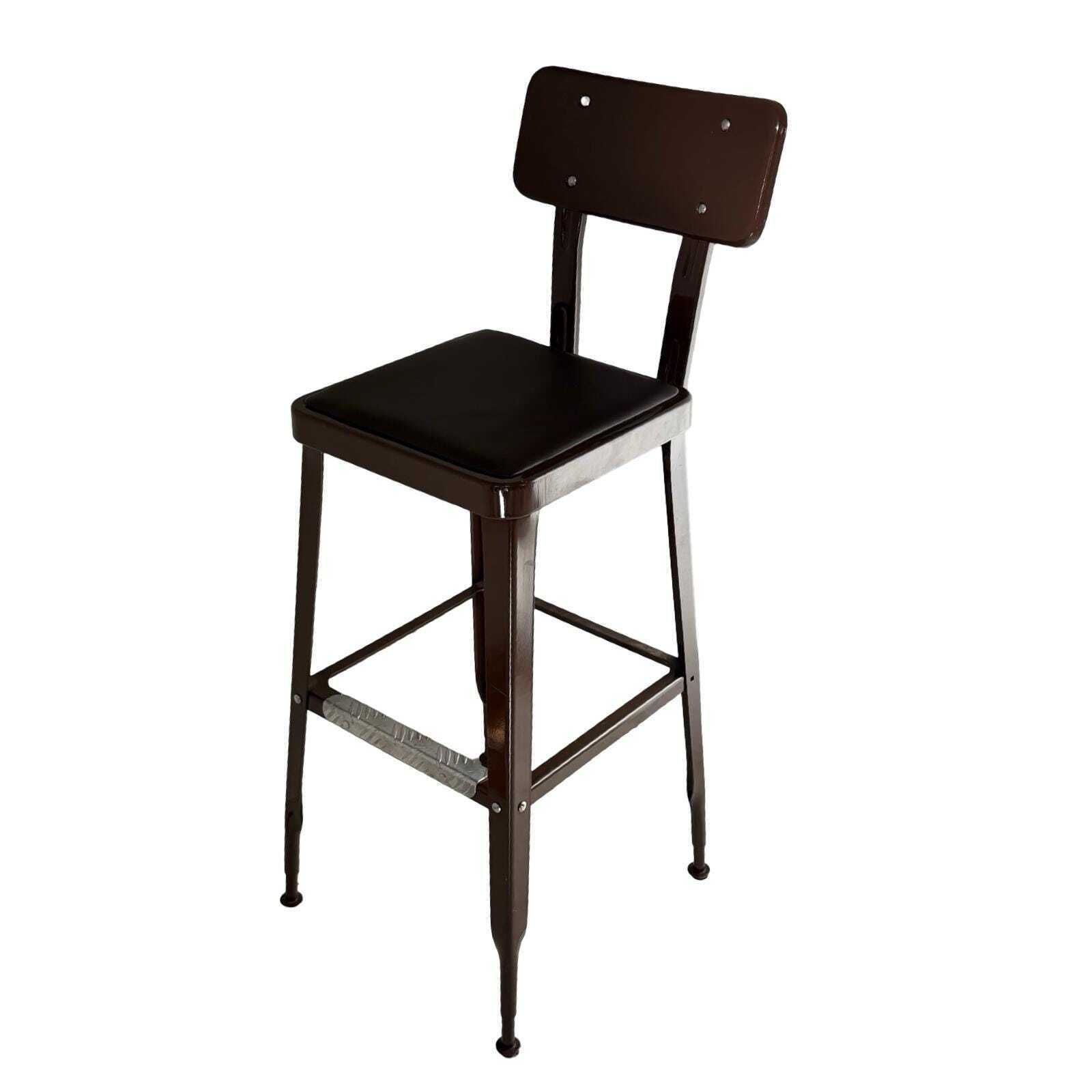 Yasu Sasamoto   Dulton   Industrial Style Chair   Barstool Height   Brown, Black Seat