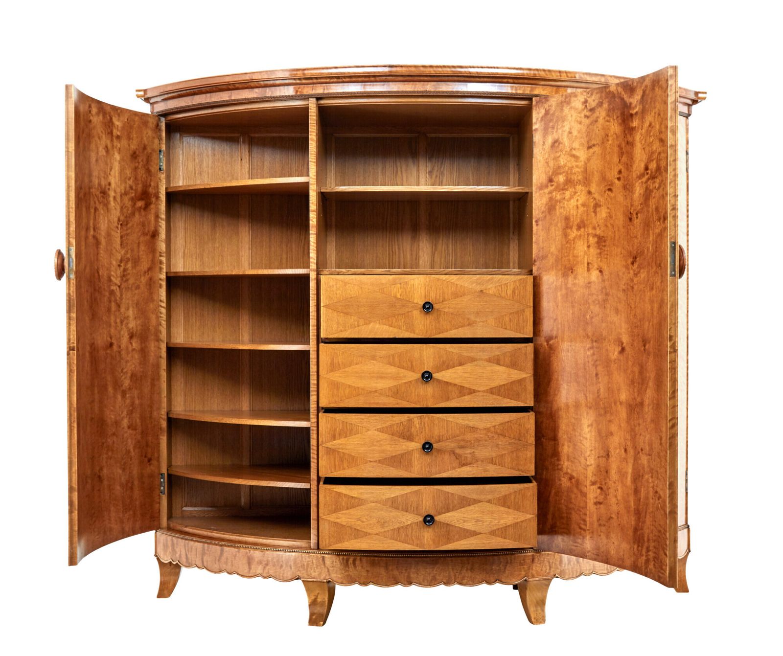 Furniture Rare 1930’s Birch Cabinet Of Grand Proportions Otto Schulz For Boet photo