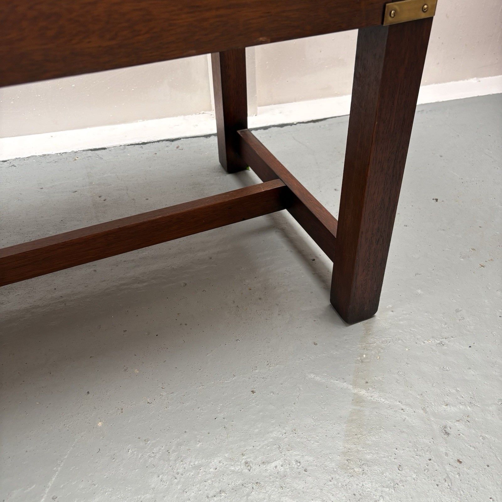 Vintage 1950s Bevan Funnel Military Campaign Reproduction Occasional Side Table photo vinterior