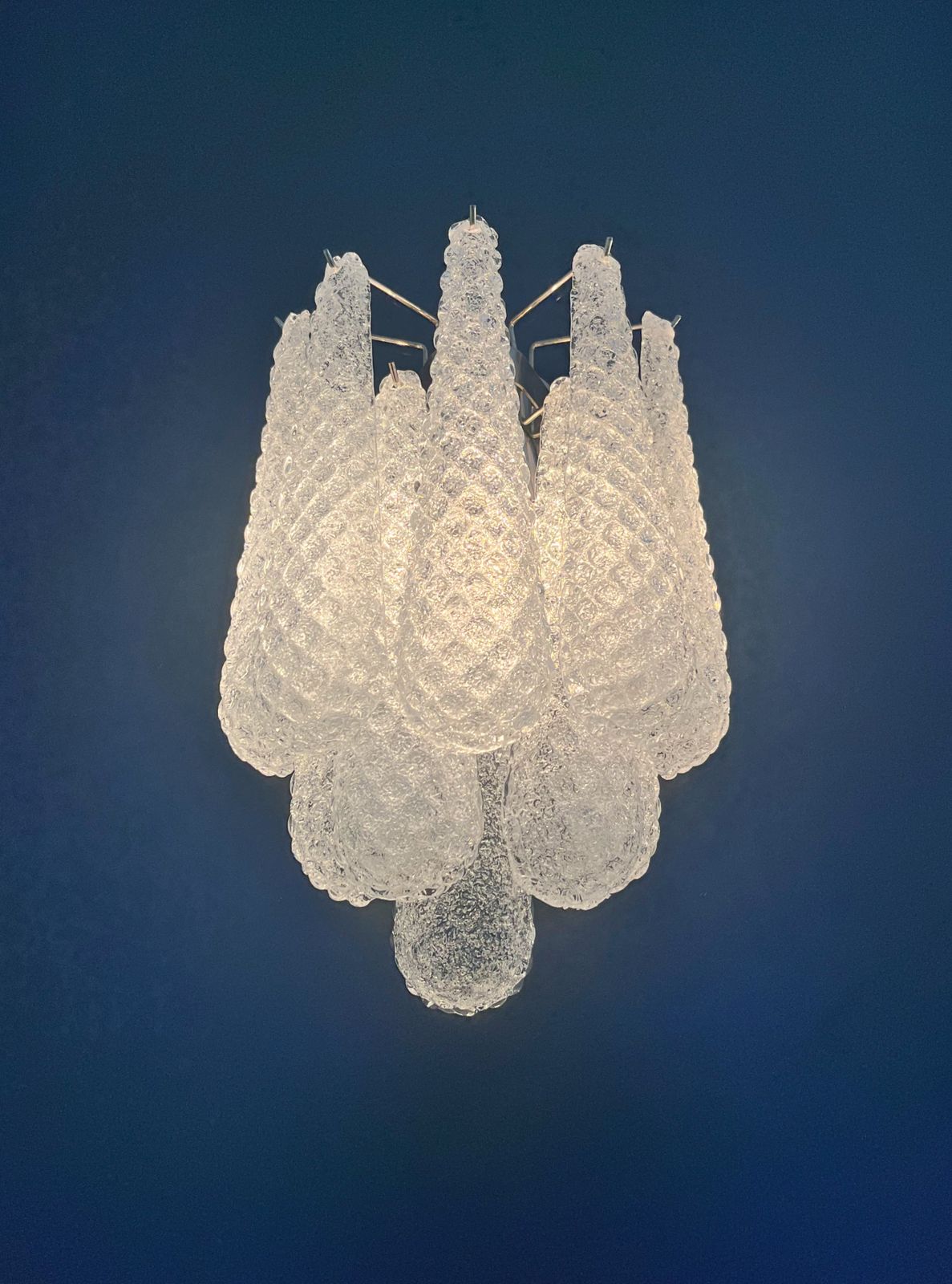 Pair Of Vintage Glass Petals Drop Wall Sconces photo Lighting