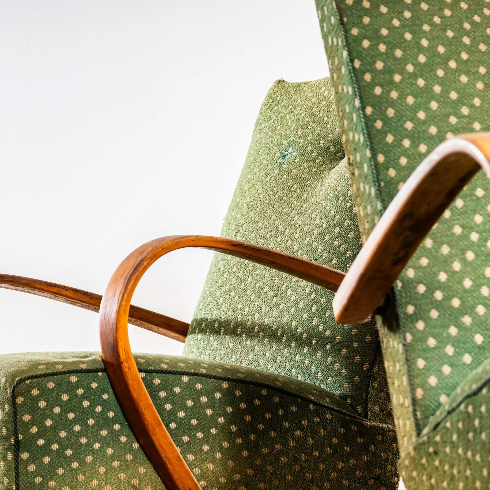 1950’s Jaroslav šmídek Original Armchairs In Chevron Slub Jacquard – Sprung Seat photo Furniture