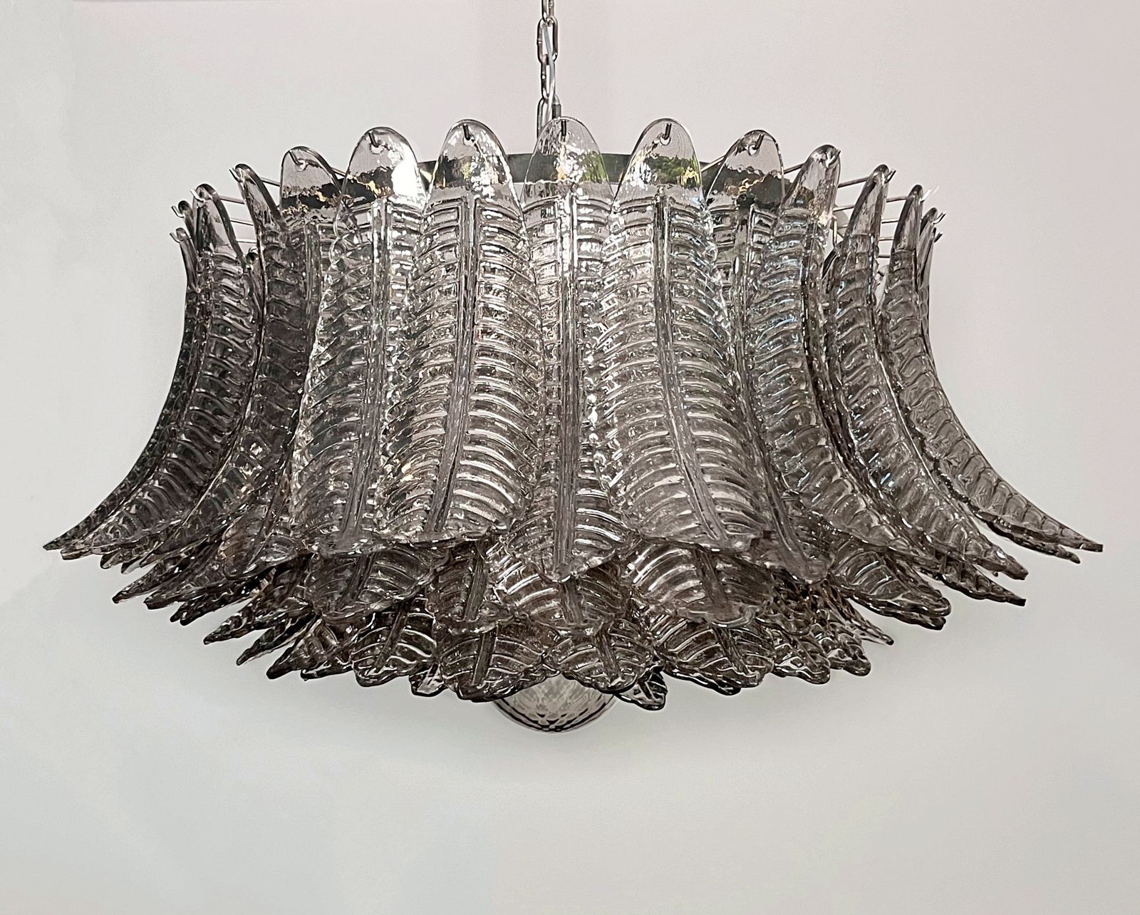 Large Murano Glass Chandelier  100 Smoked Felci Glasses