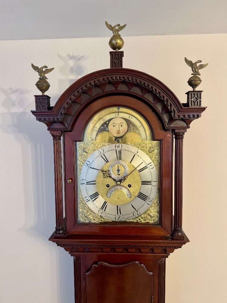 Fantastic Quality Antique George III Mahogany Eight Day Long Case Clock photo Home Decor
