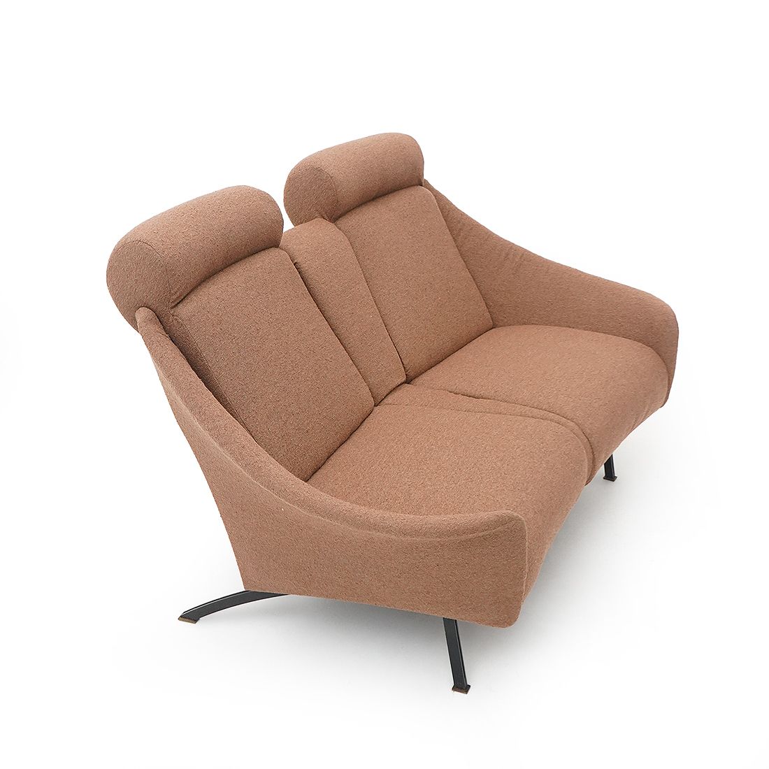 Furniture 2 Seater Sofa In Hazelnut Bouclé, 1950s photo