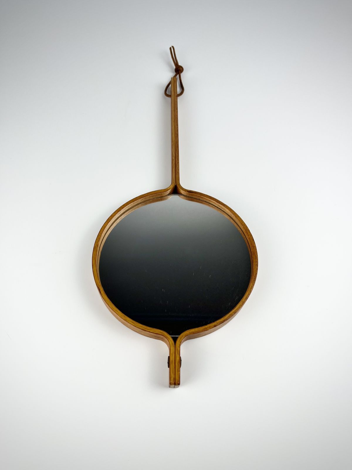 Bech & Starup Bent Plywood Hand Mirror, Danish 1960s photo 160.0
