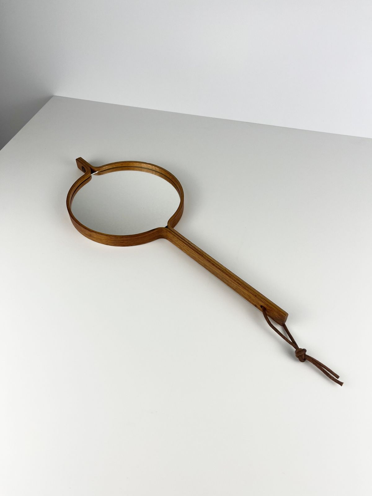 photo for sale Bech & Starup Bent Plywood Hand Mirror, Danish 1960s