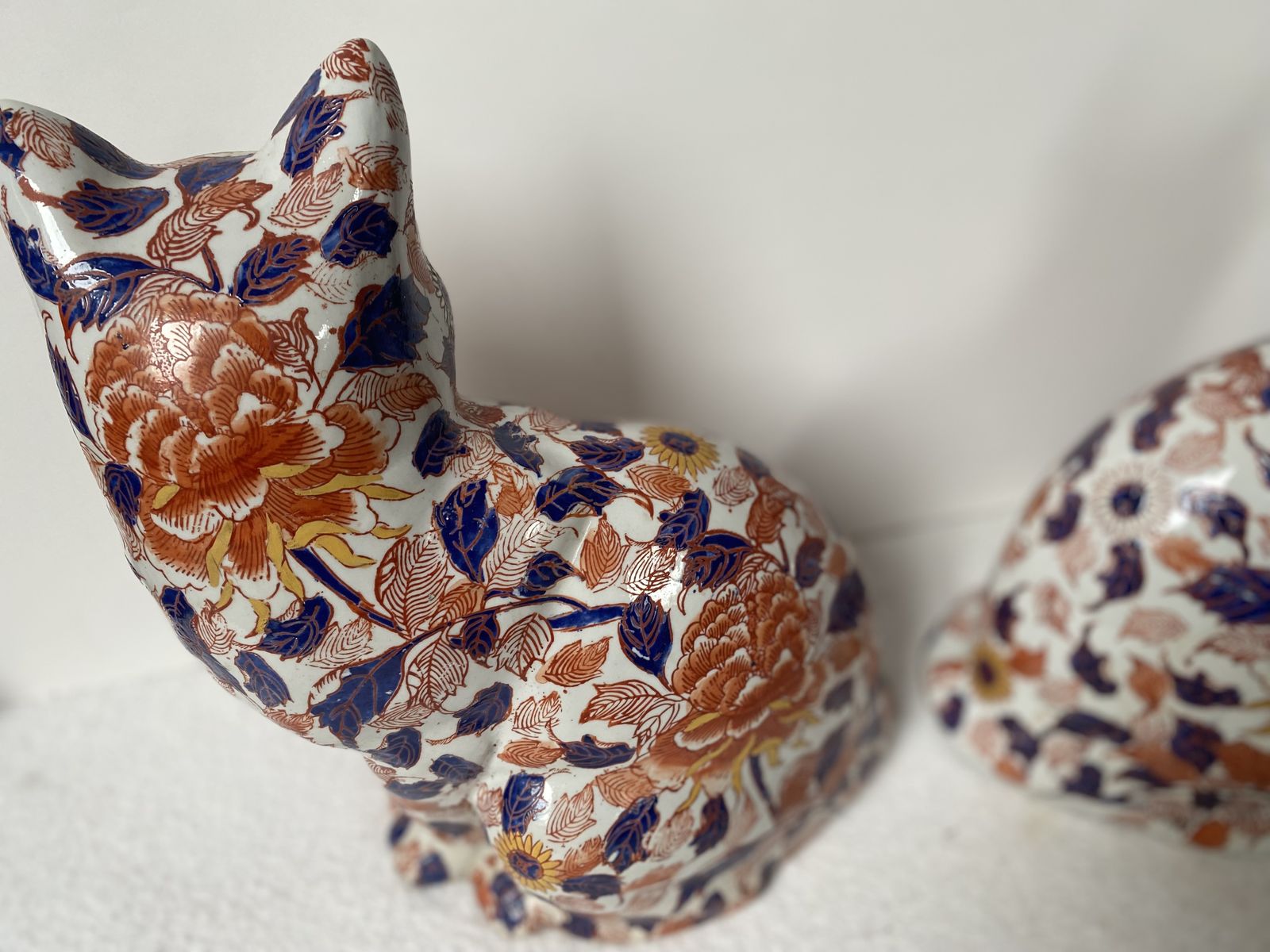 Antique Japanese Imari Pair Of Cats, 19th Century Meiji Period Rare photo Home Decor