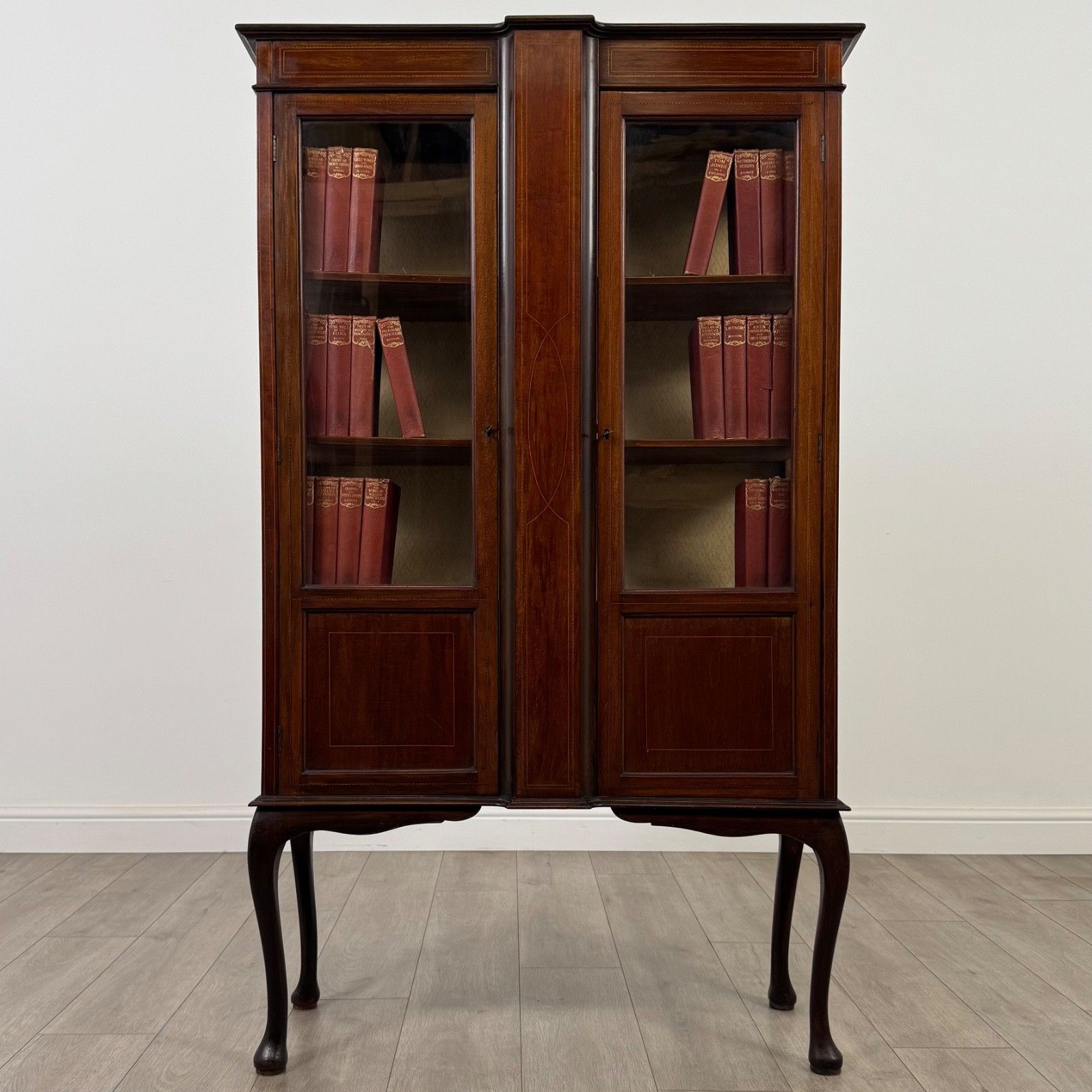 Antique 20th Century Glazed Display Cabinet In Mahogany