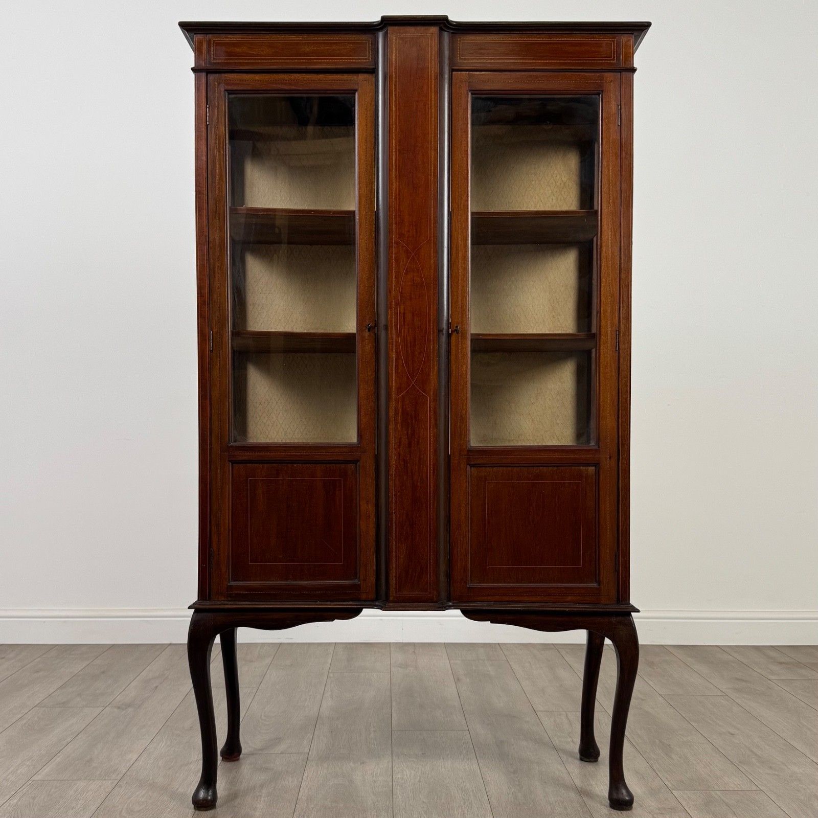 Antique 20th Century Glazed Display Cabinet In Mahogany photo furniture