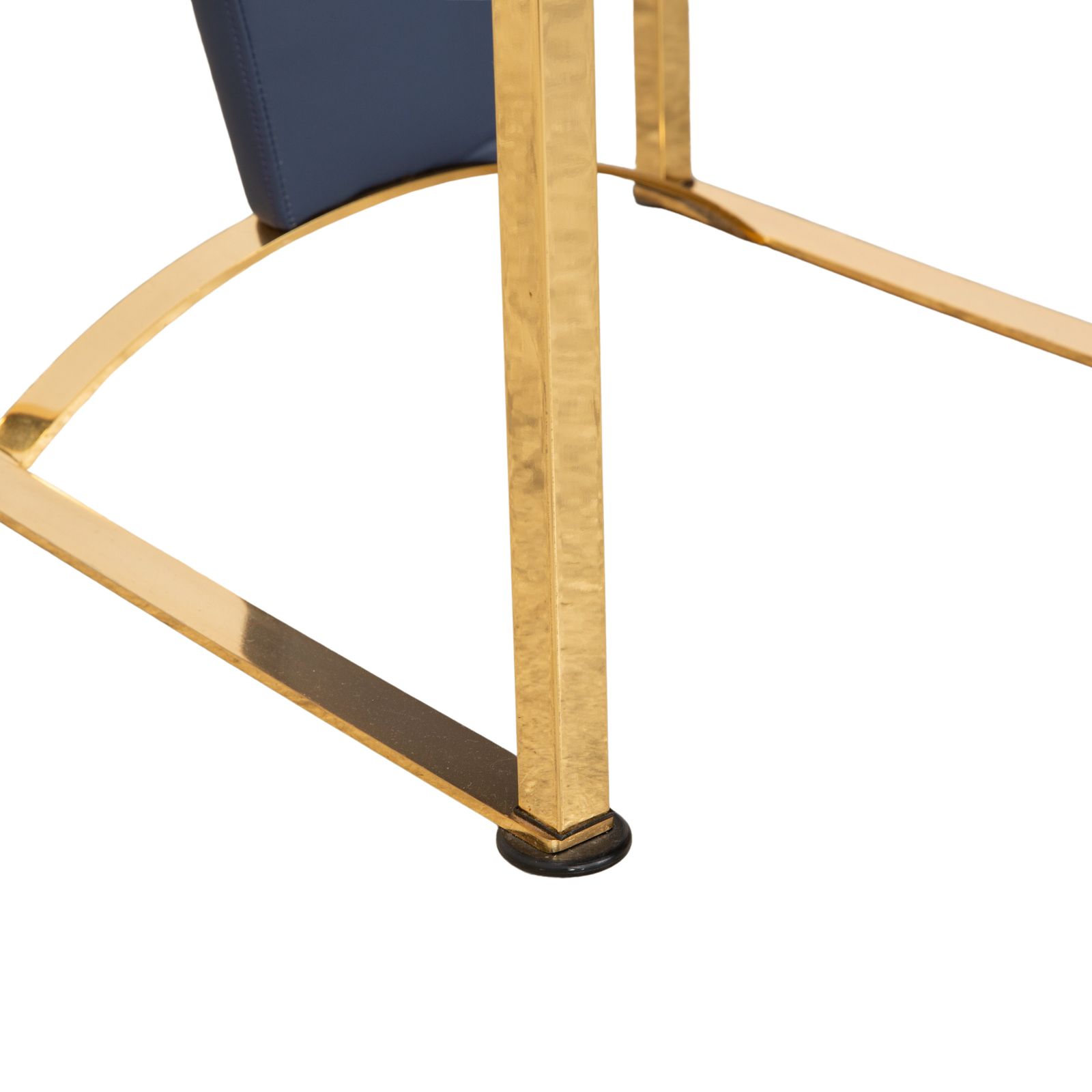 Set Of 4 Ronald Schmitt Leather Chairs Blue Gold Metal photo buy