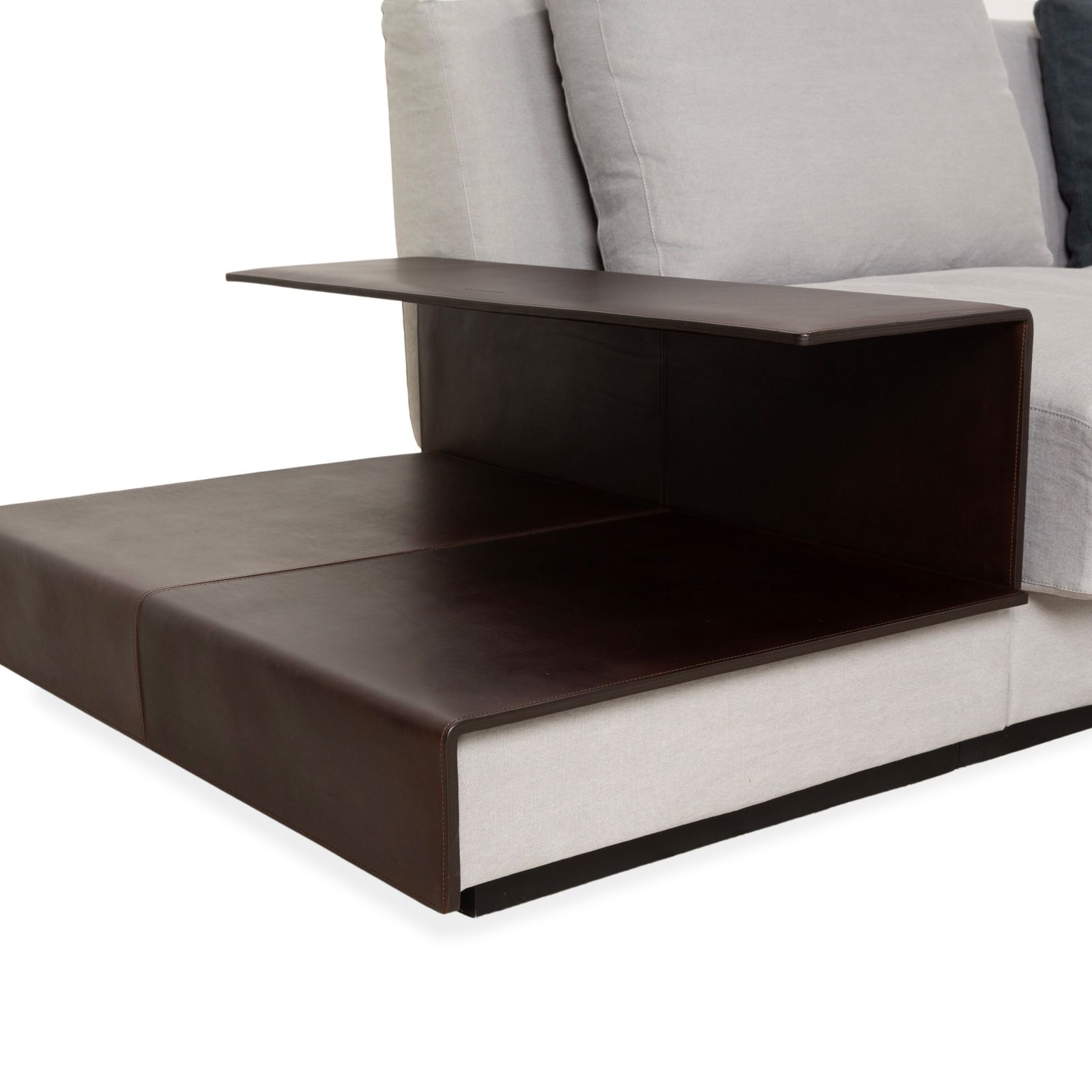 Canapé d'angle Walter Knoll Grand Suite en tissu gris clair et cuir photo 8831.0