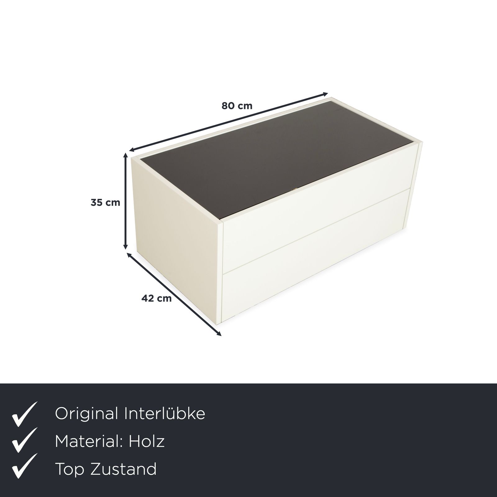 Buffet Interlübke Cube en bois, blanc crème, meuble bas TV photo furniture
