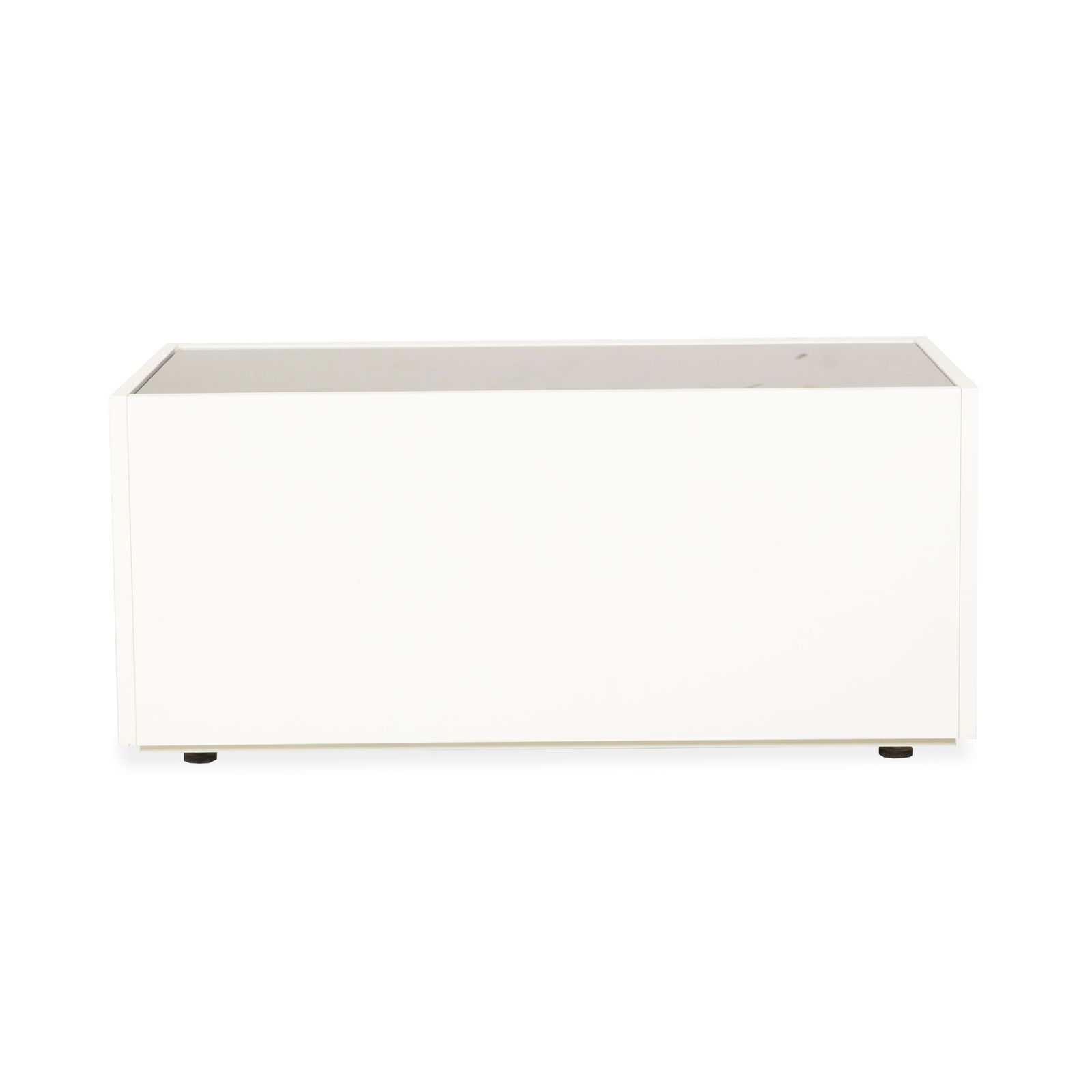 photo furniture Buffet Interlübke Cube en bois, blanc crème, meuble bas TV