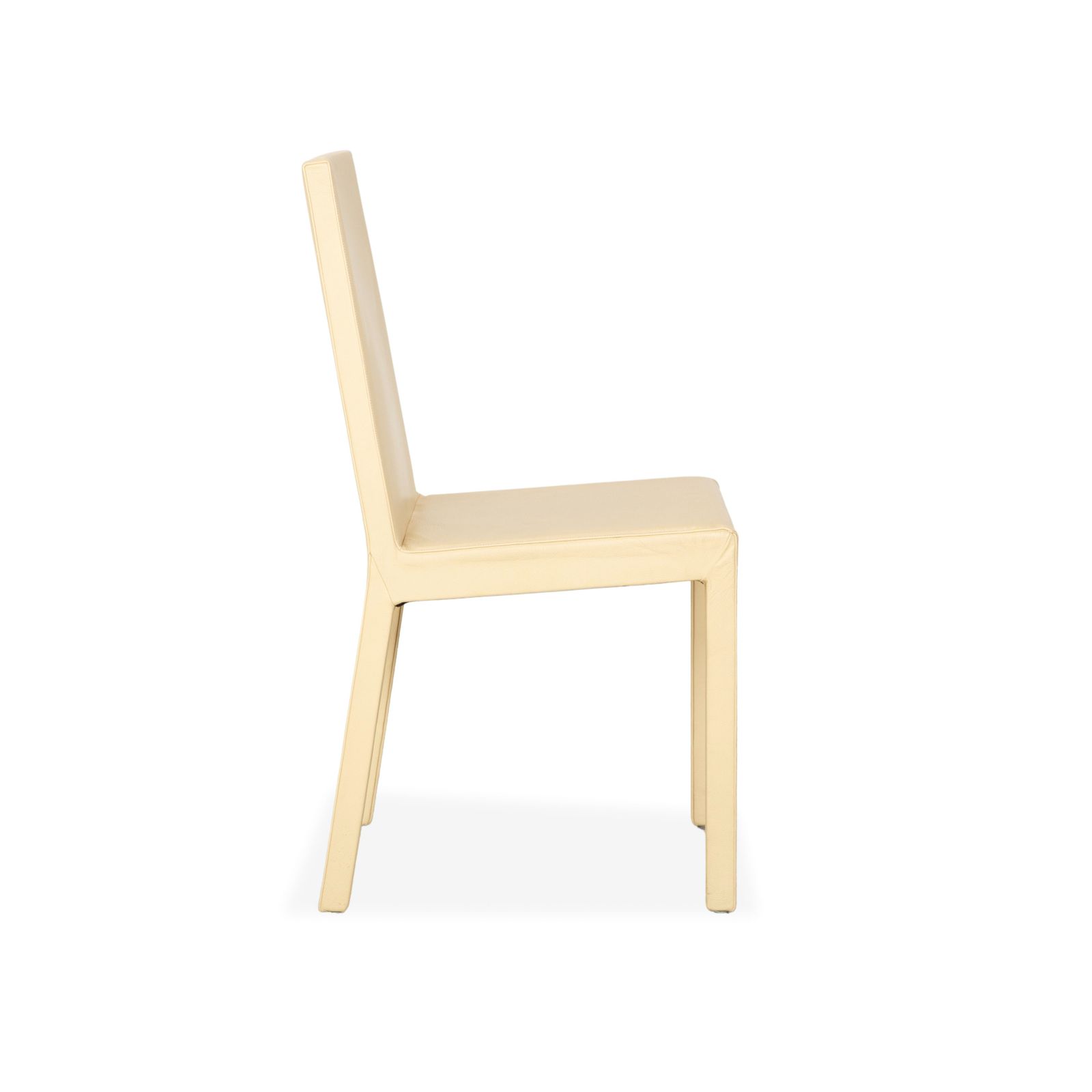 Mobilier Lot de 4 chaises Cattelan Italia en cuir, crème ivoire beurre jaune photo