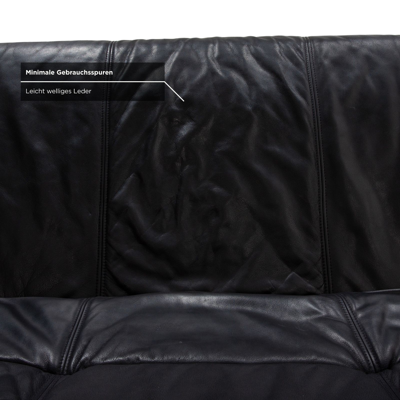 photo furniture Canapé 2 places Musterring en cuir noir