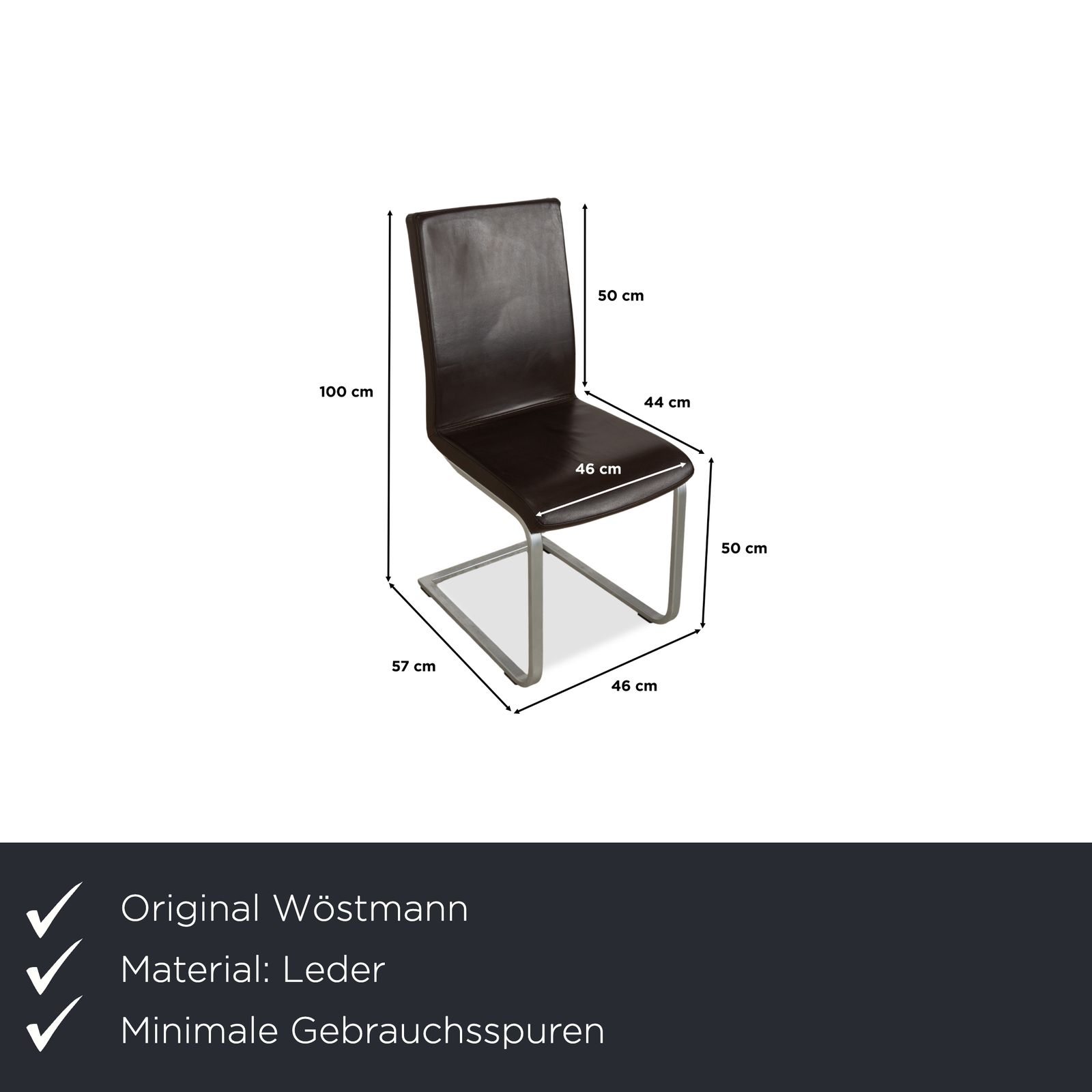 Set Of 6 Wöstmann Leather Chairs, Dark Brown photo furniture