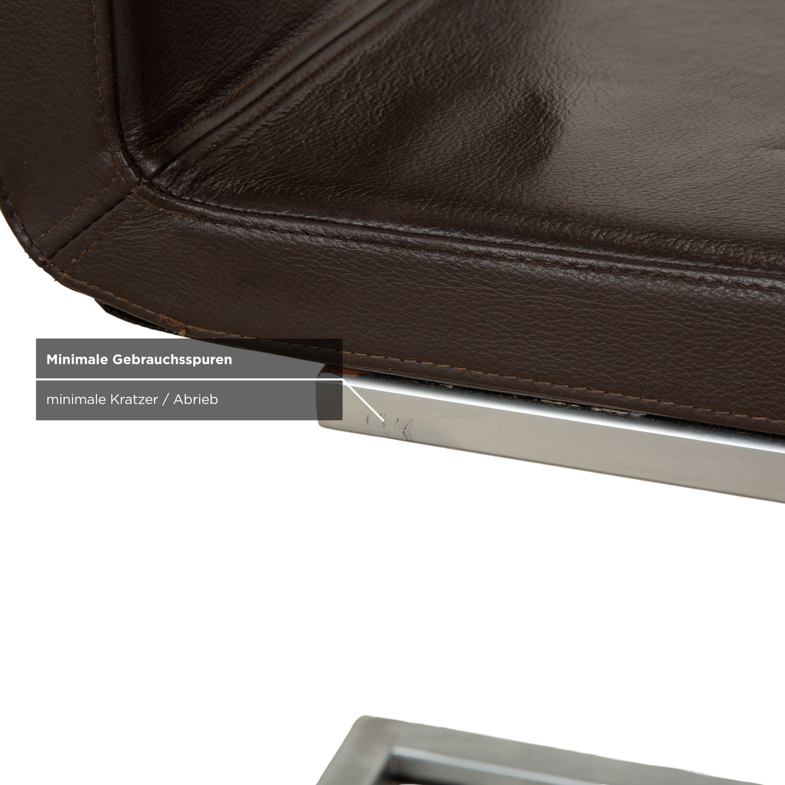 Set Of 6 Wöstmann Leather Chairs, Dark Brown photo vintage