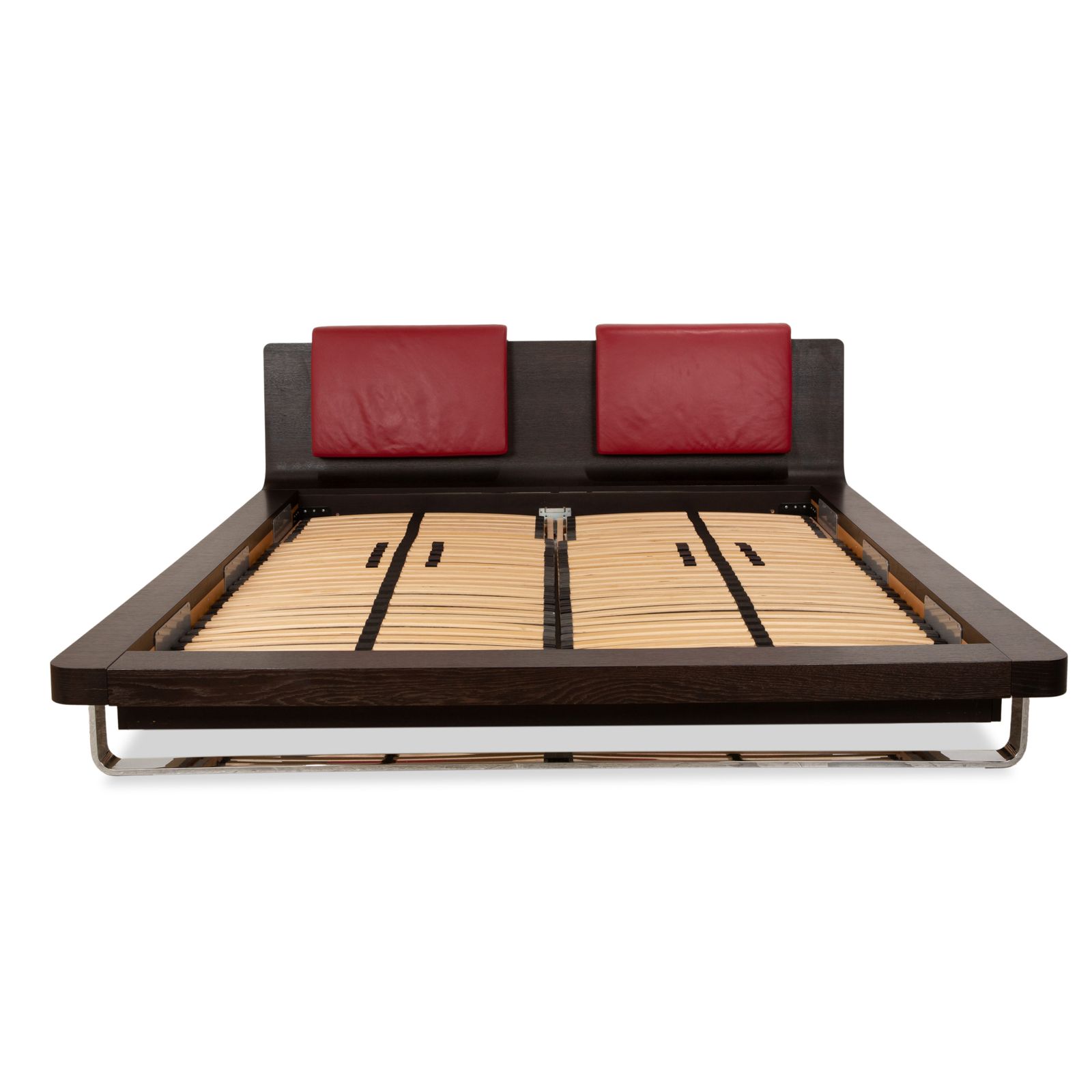 Mobilier Lit Hülsta Tamis en bois et cuir, noir et rouge, 180 x 200 photo