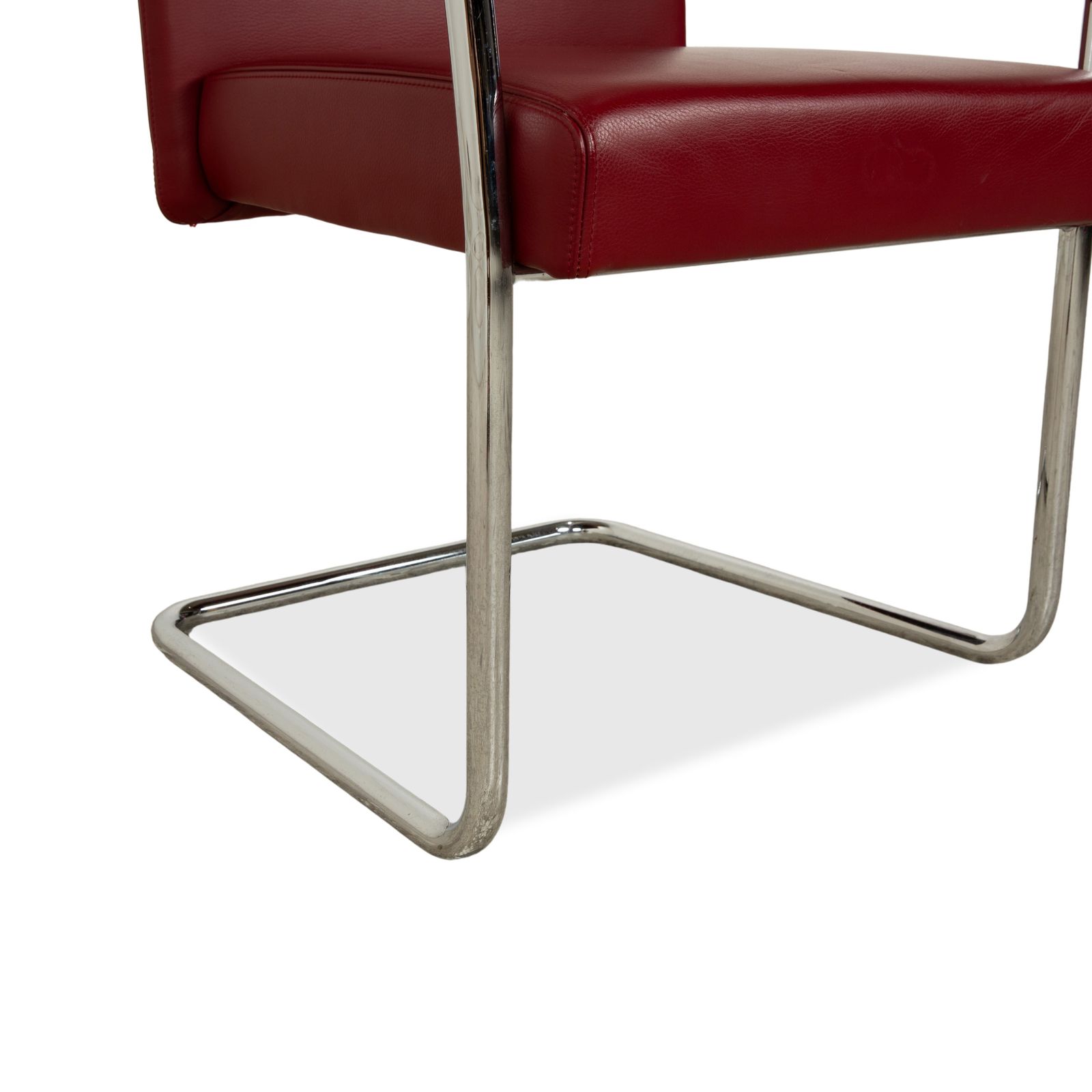 Set Van 8 Walter Knoll Jason Leren Stoelen Rood Vrijdragend photo buy