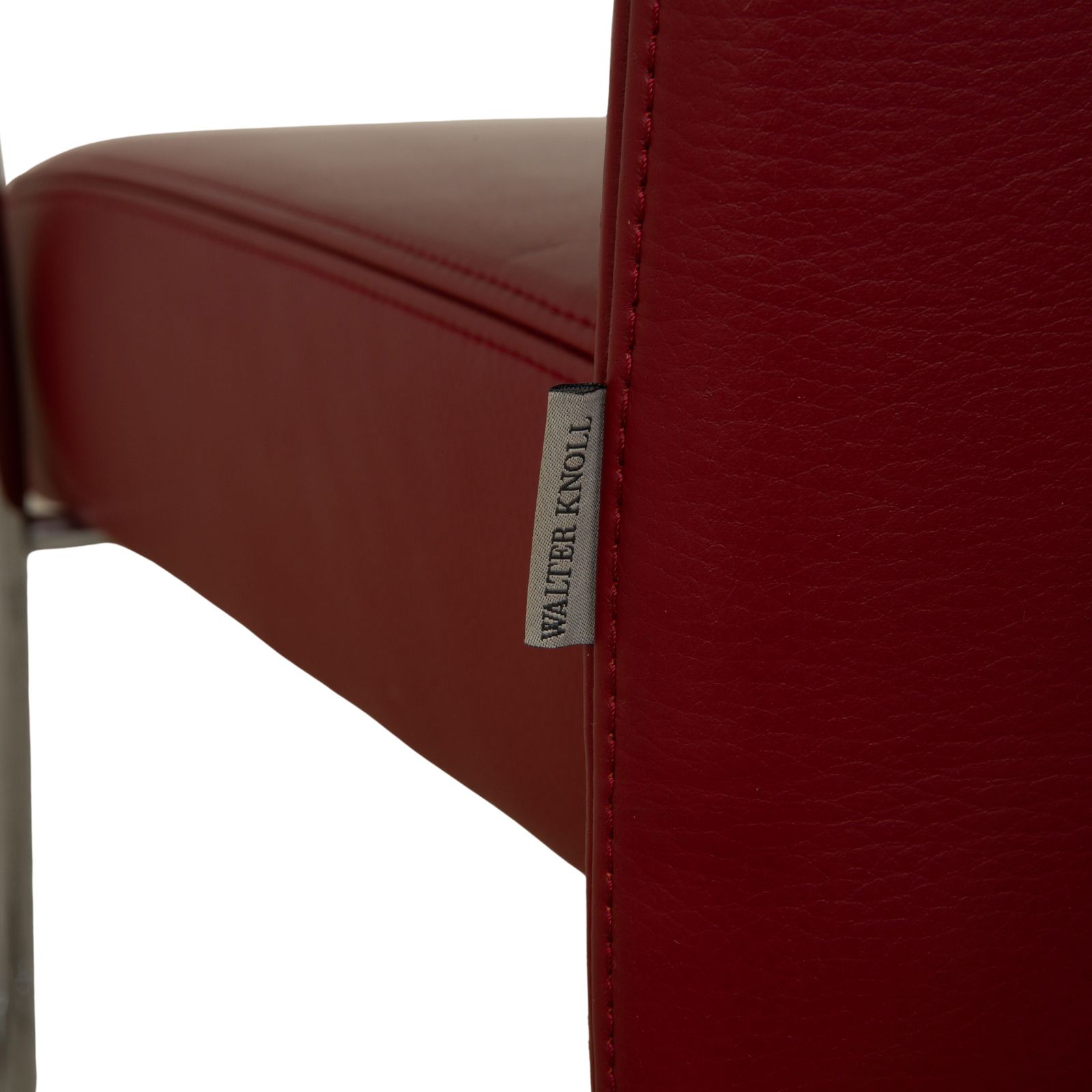 photo for sale Set Of 8 Walter Knoll Jason Leather Chairs Red Cantilever