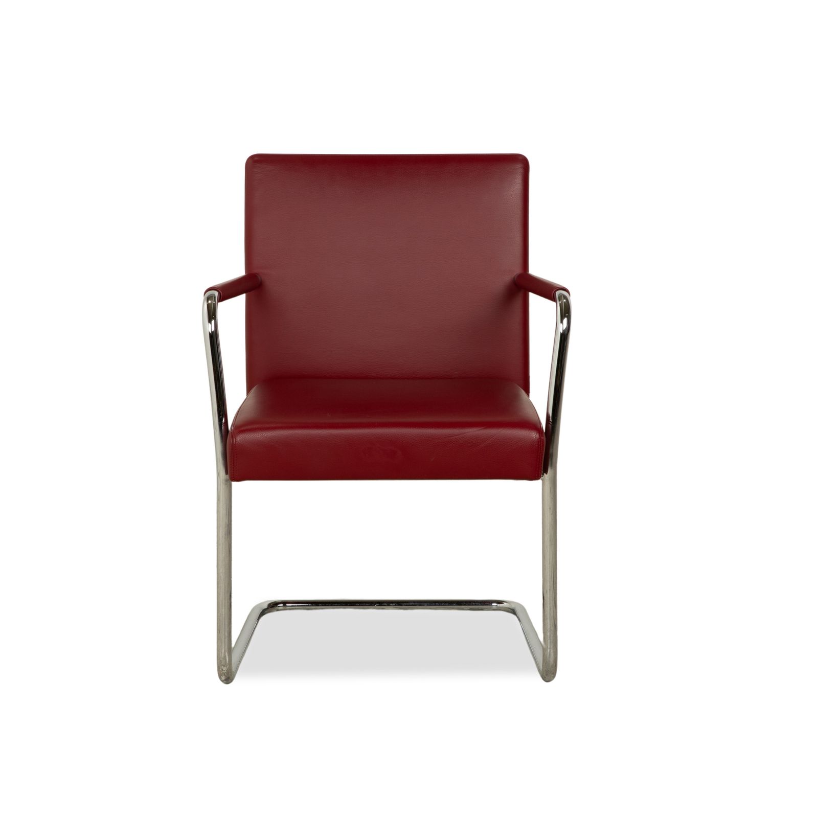 Furniture Set Of 8 Walter Knoll Jason Leather Chairs Red Cantilever photo