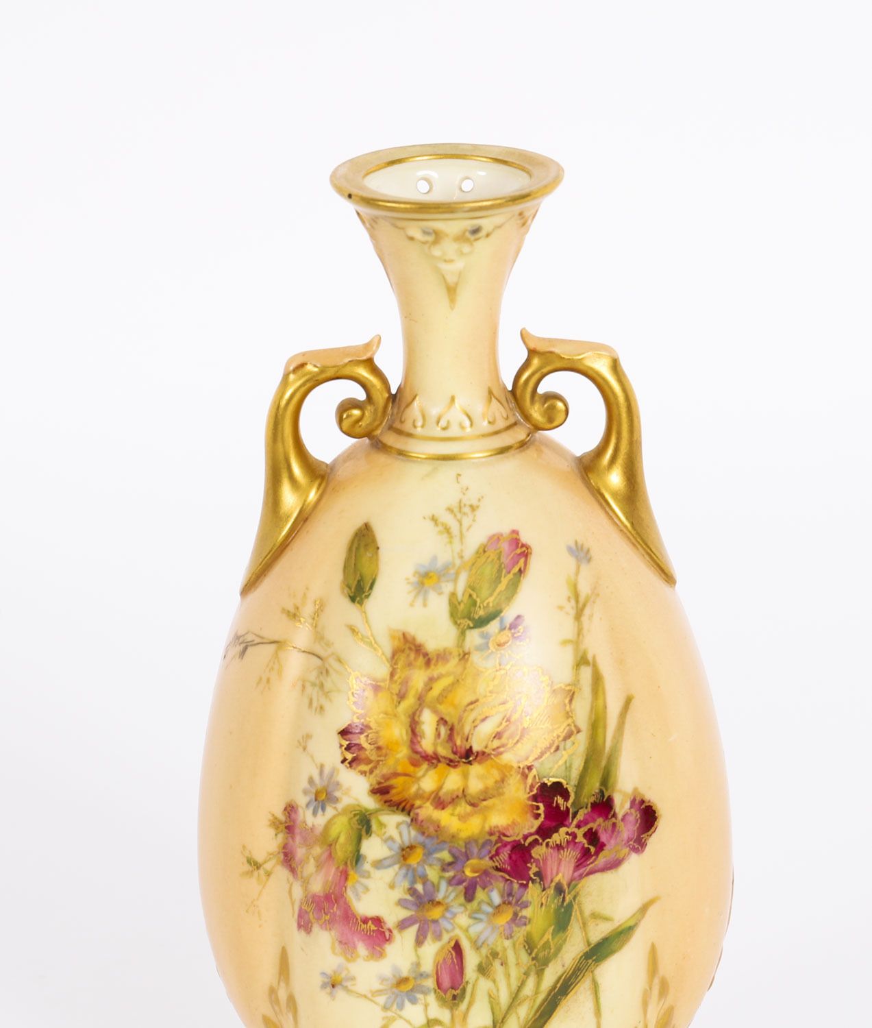 Antique Royal Worcester Ovoid Porcelain Vase Dated 1909 19th C photo vinterior