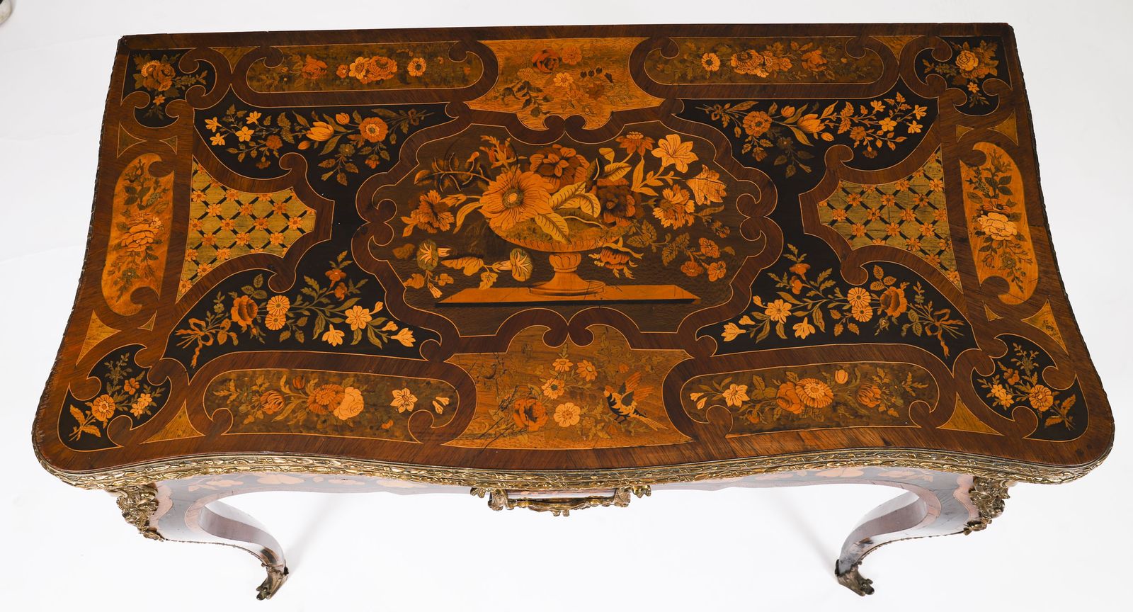 French Louis Revival Floral Marquetry Console 19th C photo buy