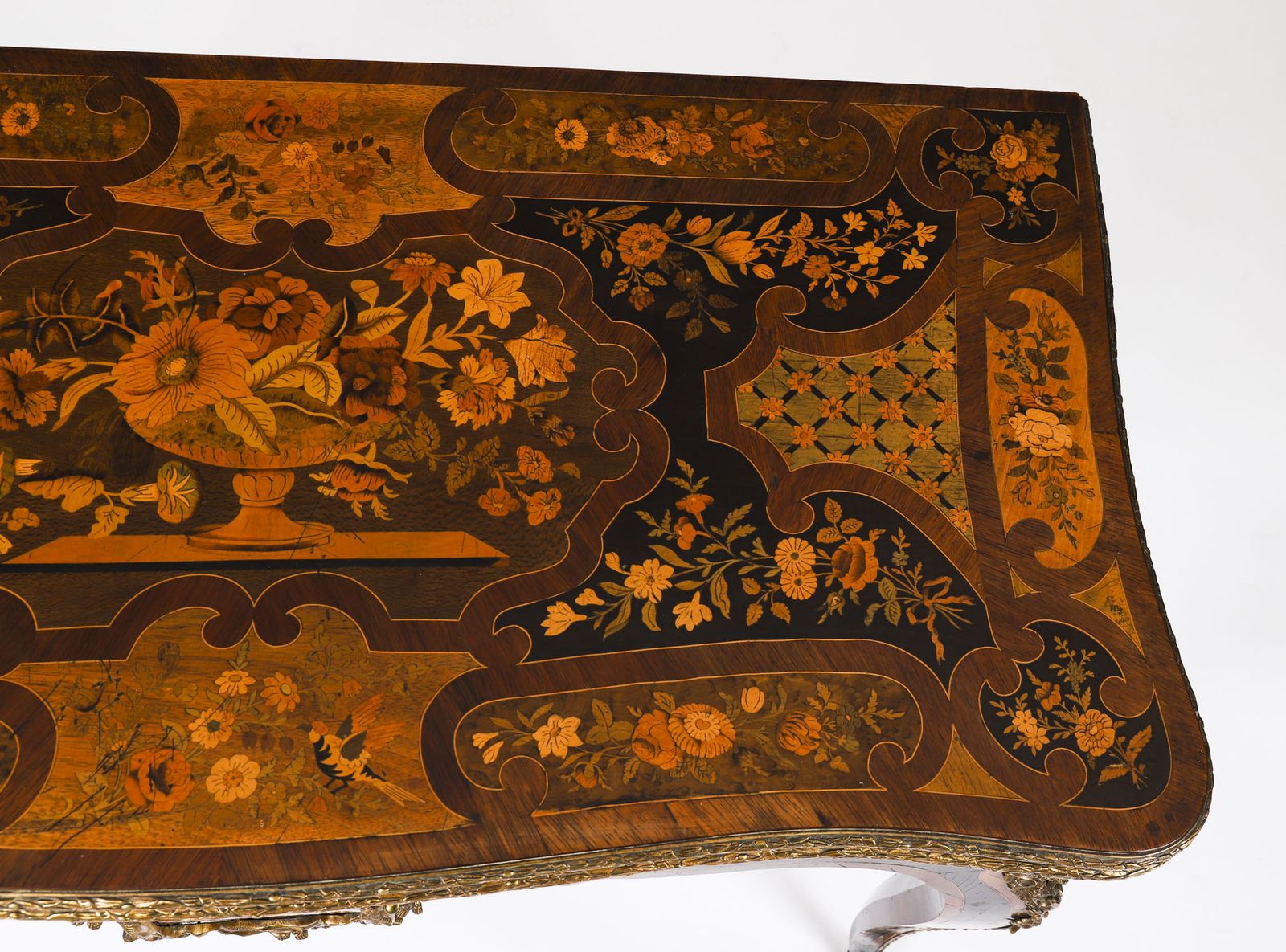 photo furniture French Louis Revival Floral Marquetry Console 19th C
