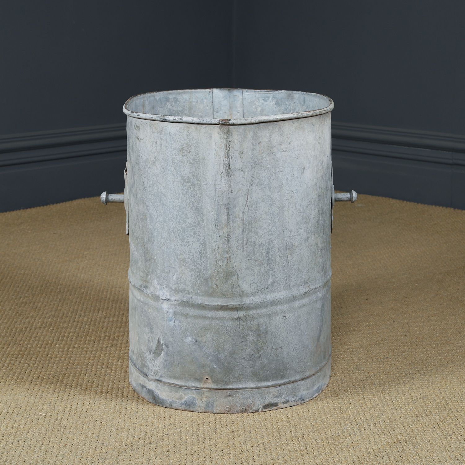 English Galvanised Metal Log  Storage / Bin / Tub / Tree / Shrub Planter (Circa 1920) photo 975.0