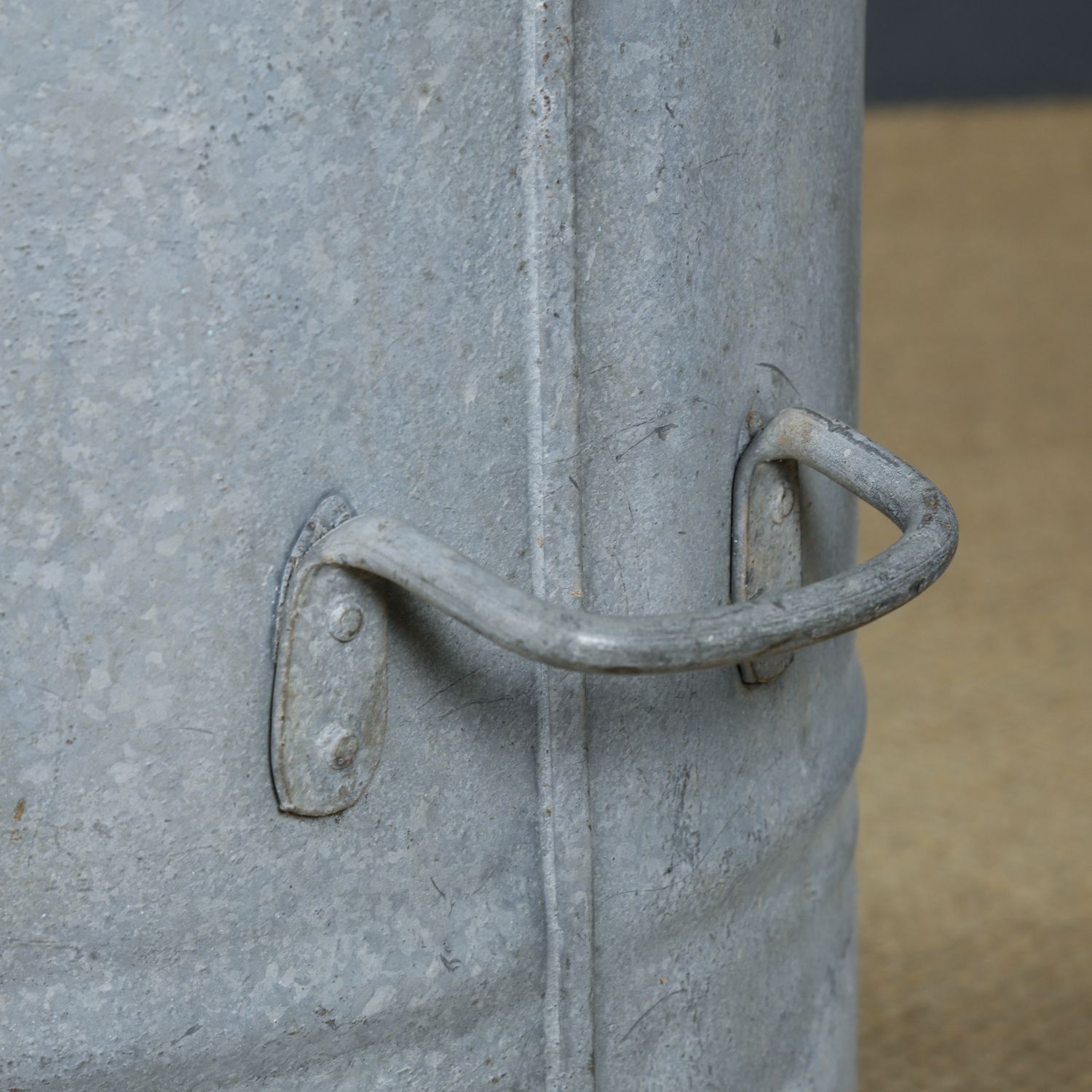 Home Decor English Galvanised Metal Log  Storage / Bin / Tub / Tree / Shrub Planter (Circa 1920) photo