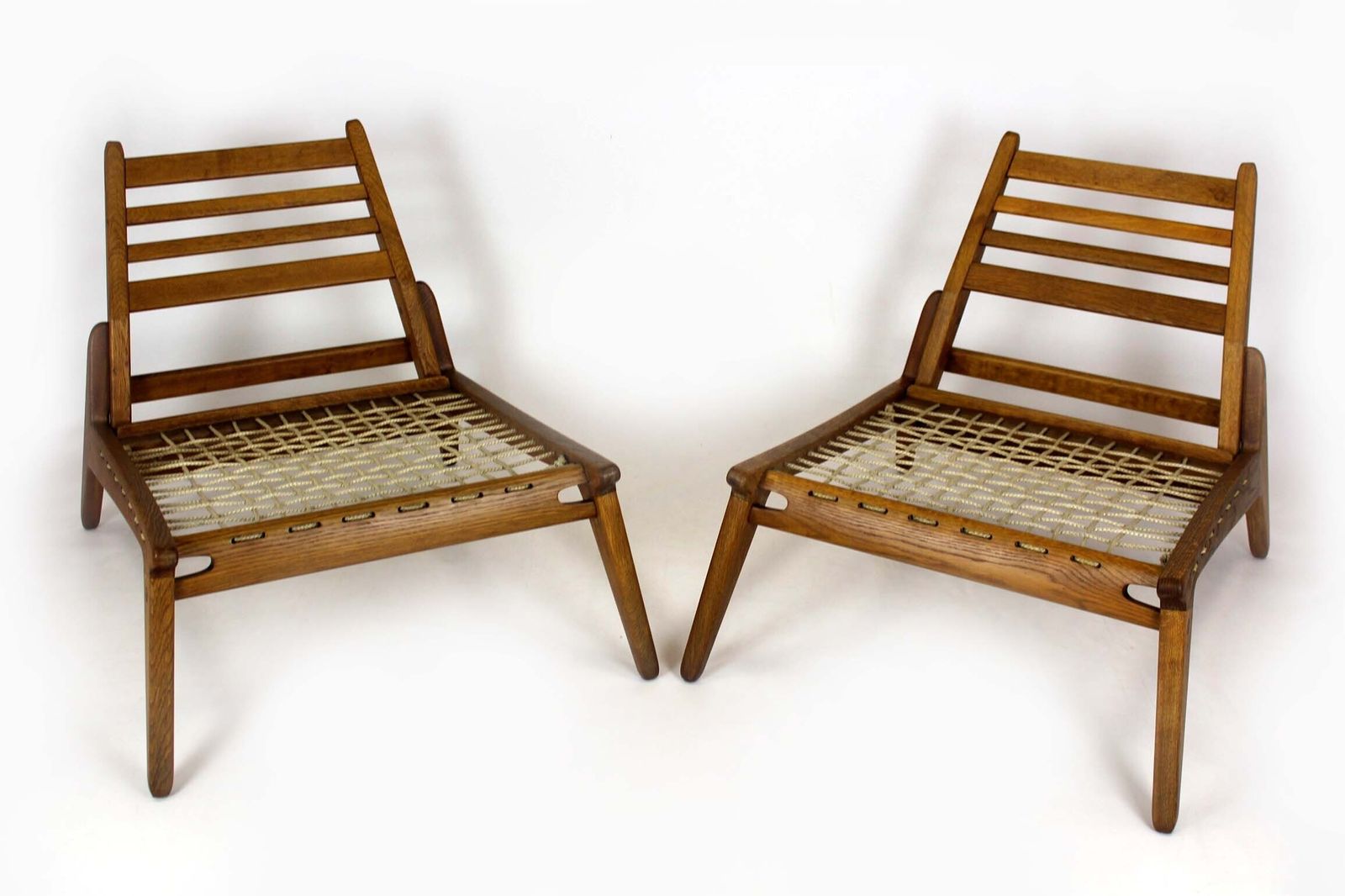 photo for sale Restored Mid Century Scandinavian 'Hunting Chairs' Attributed To Uno & östen Kristiansson, 1950s, Set Of 2