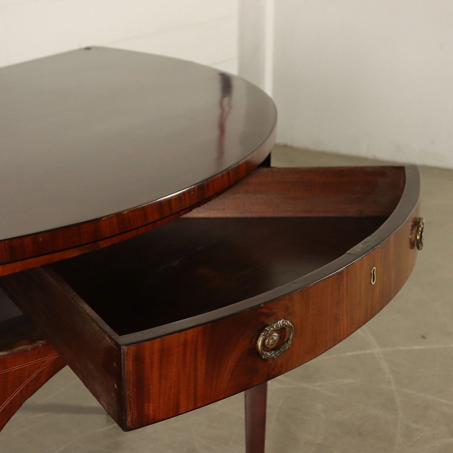 English George III Sideboard Mahogany Maple Ebony Bro Brass About 1790 photo 6890.0
