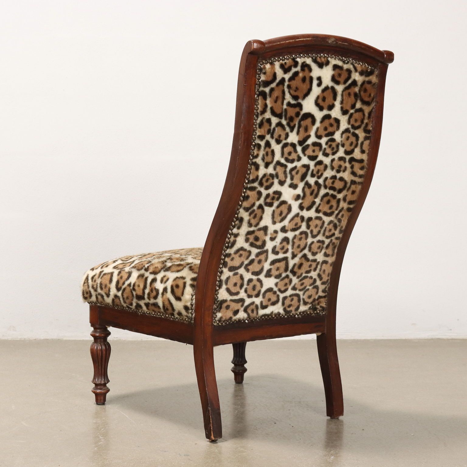 Pair Of Antique Chairs Animalier Fabric Late XIX Century photo vintage