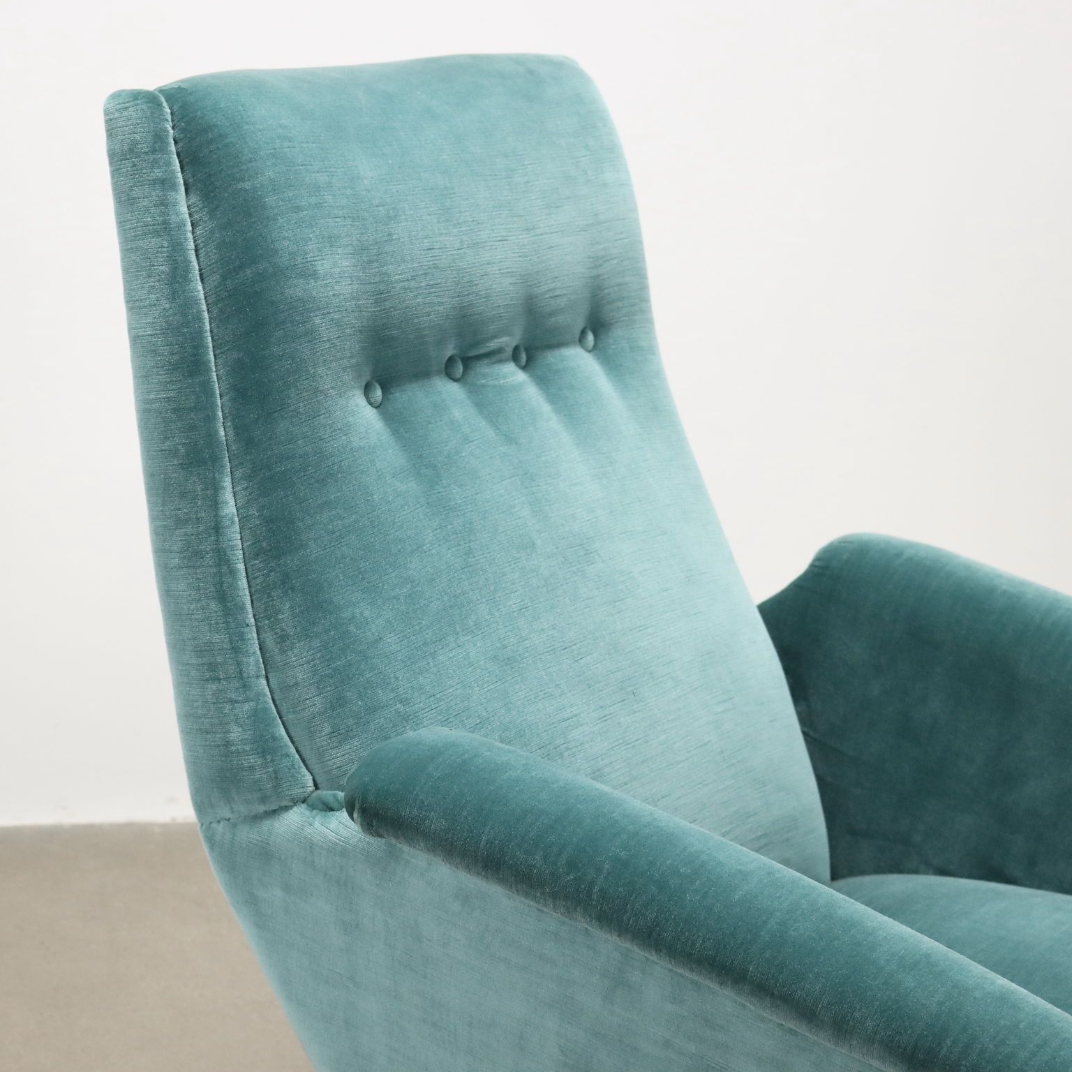 Vintage Armchair Velvet Brass Design Italy 1950s 1960s photo Furniture