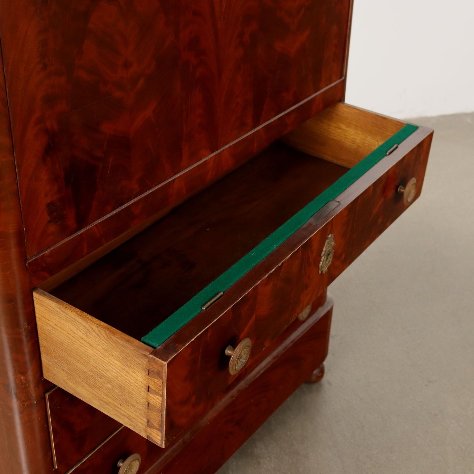 Antique Sécrétaire Charles X Mahogany 4 Drawers Italy XIX Century photo 1150.0