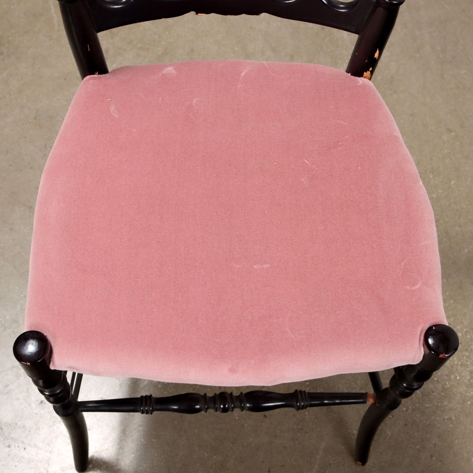 Vintage Chairs Wood Foam Velvet Design Italy 1950s 1960s photo Furniture