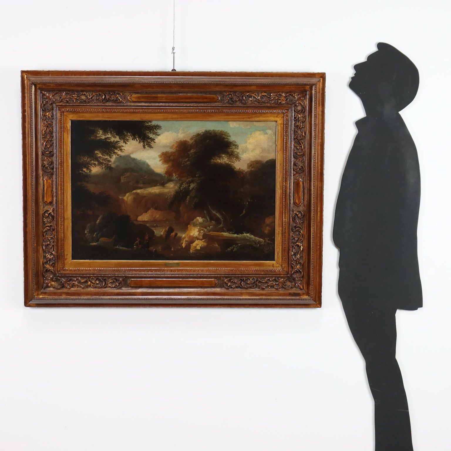 Antique Painting Landscape With Figures Oil On Canvas '700 '800 photo furniture