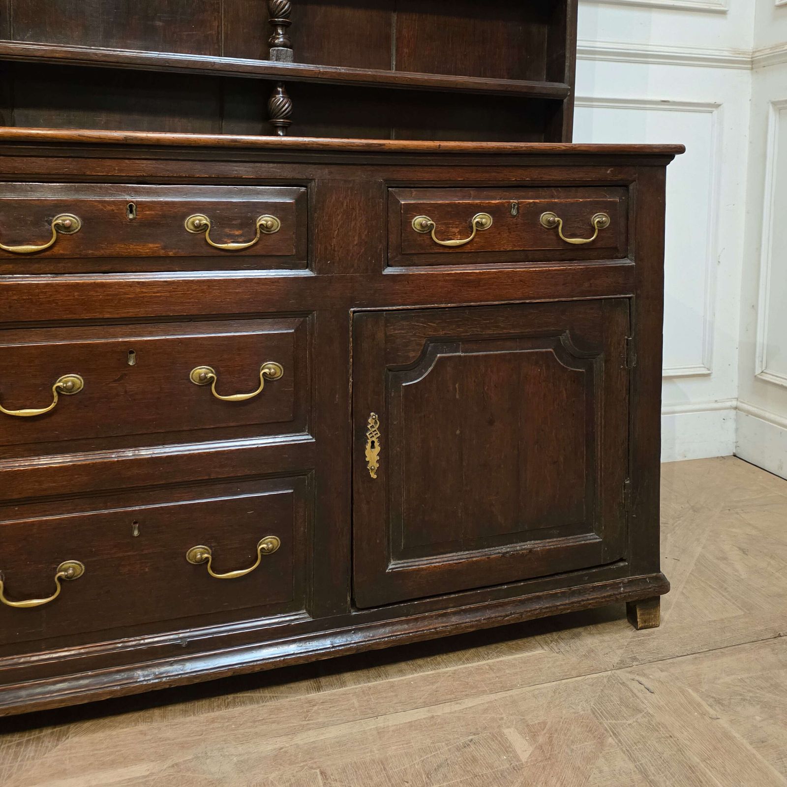 English Oak Farmhouse Dresser, 1700s photo for sale