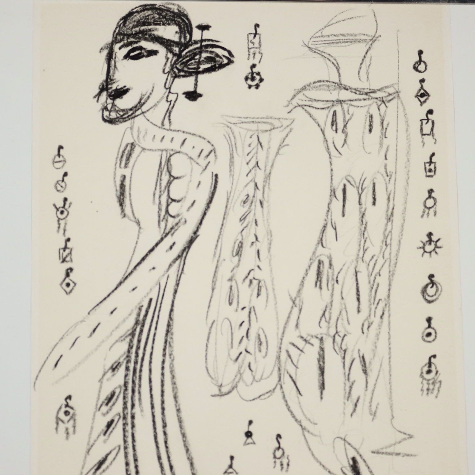 Sketches For Aida Drawing Signed Remo Brindisi Italy 1974 photo Art