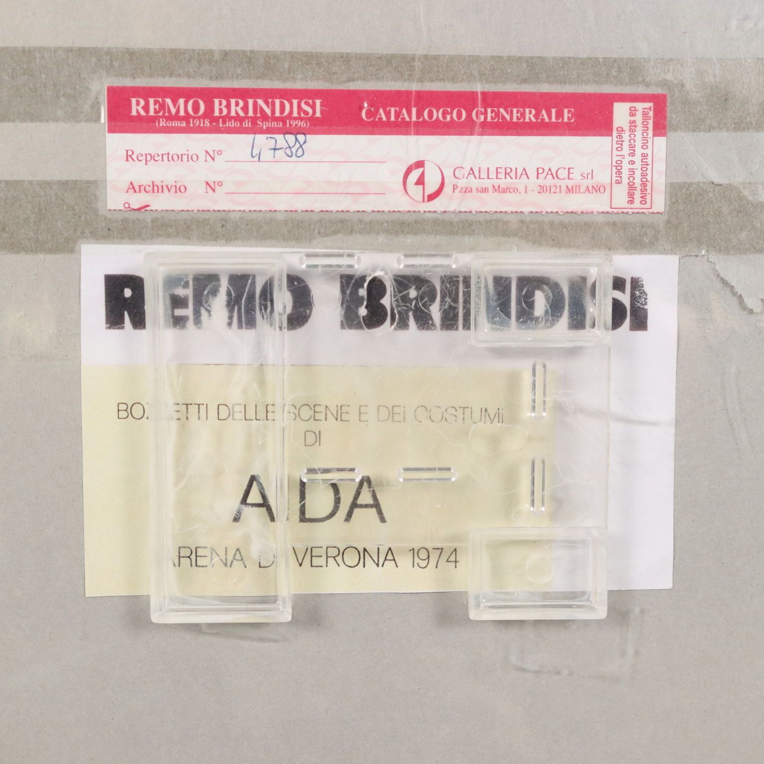 photo for sale Sketches For Aida Drawing Signed Remo Brindisi Italy 1974