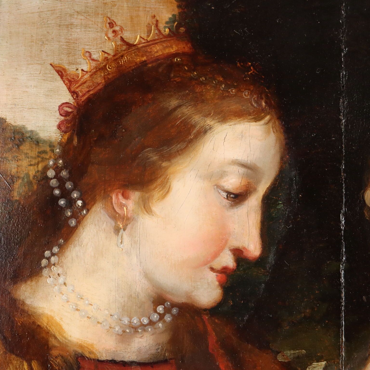 Antique Painting The Mystical Marriage Of St. Catherine XVI Century photo 4760.0
