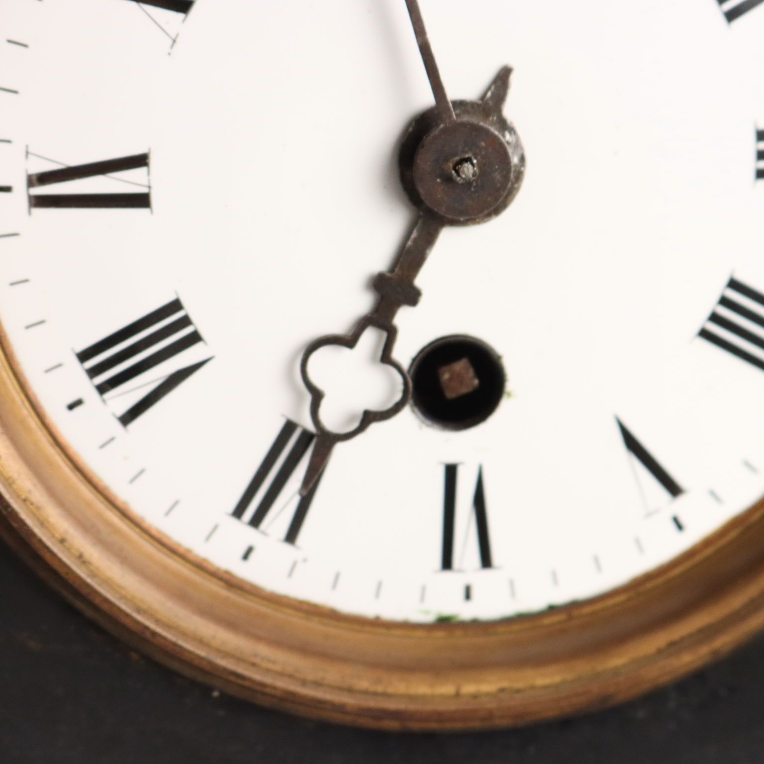 Antique Clock Black Marble Metal Glass XIX Century photo Home Decor