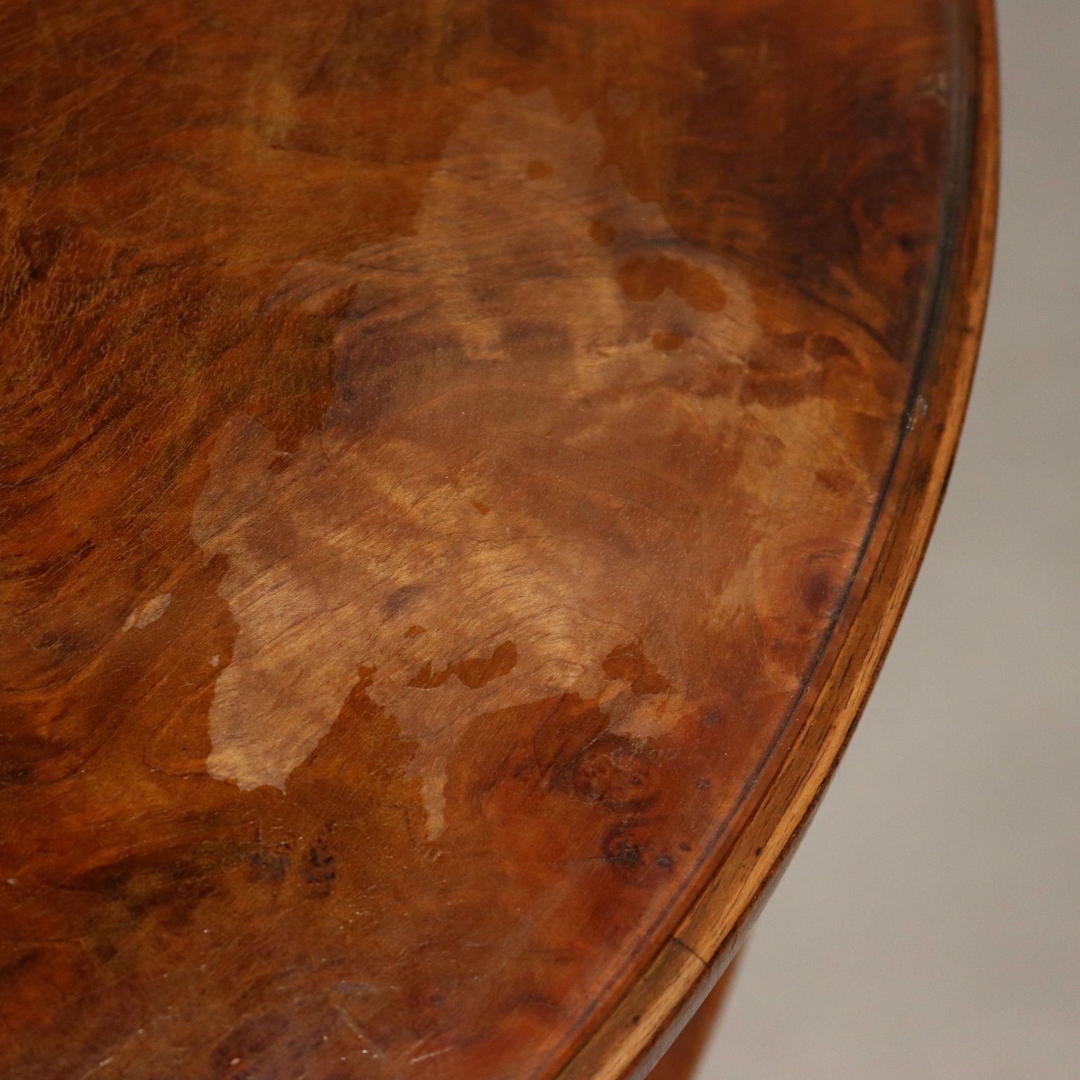 Art Deco Table Walnut Top With Glass Italy XX Century photo vinterior