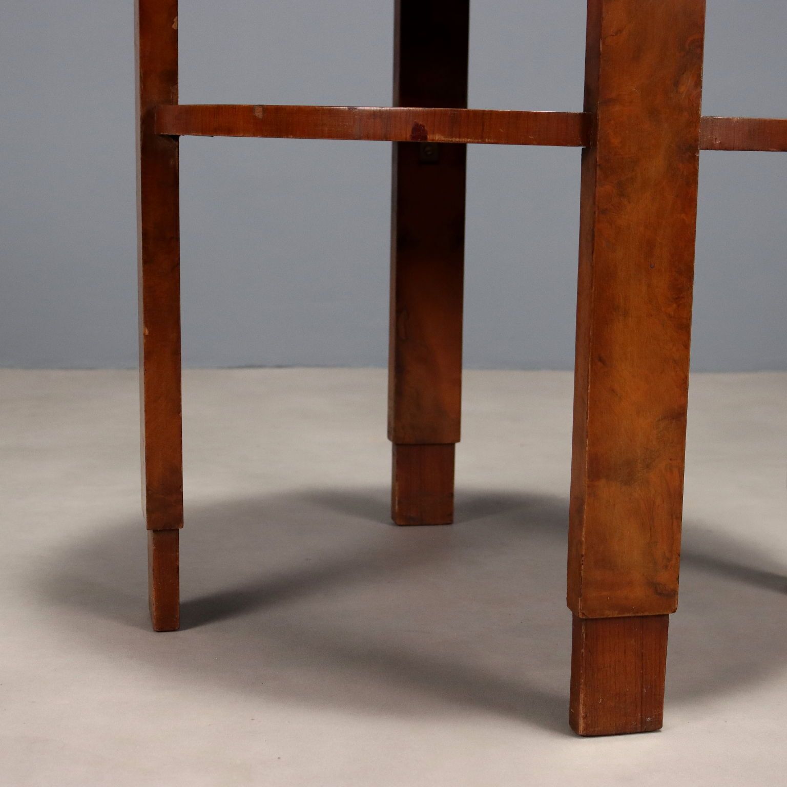 Art Deco Table Walnut Top With Glass Italy XX Century photo buy