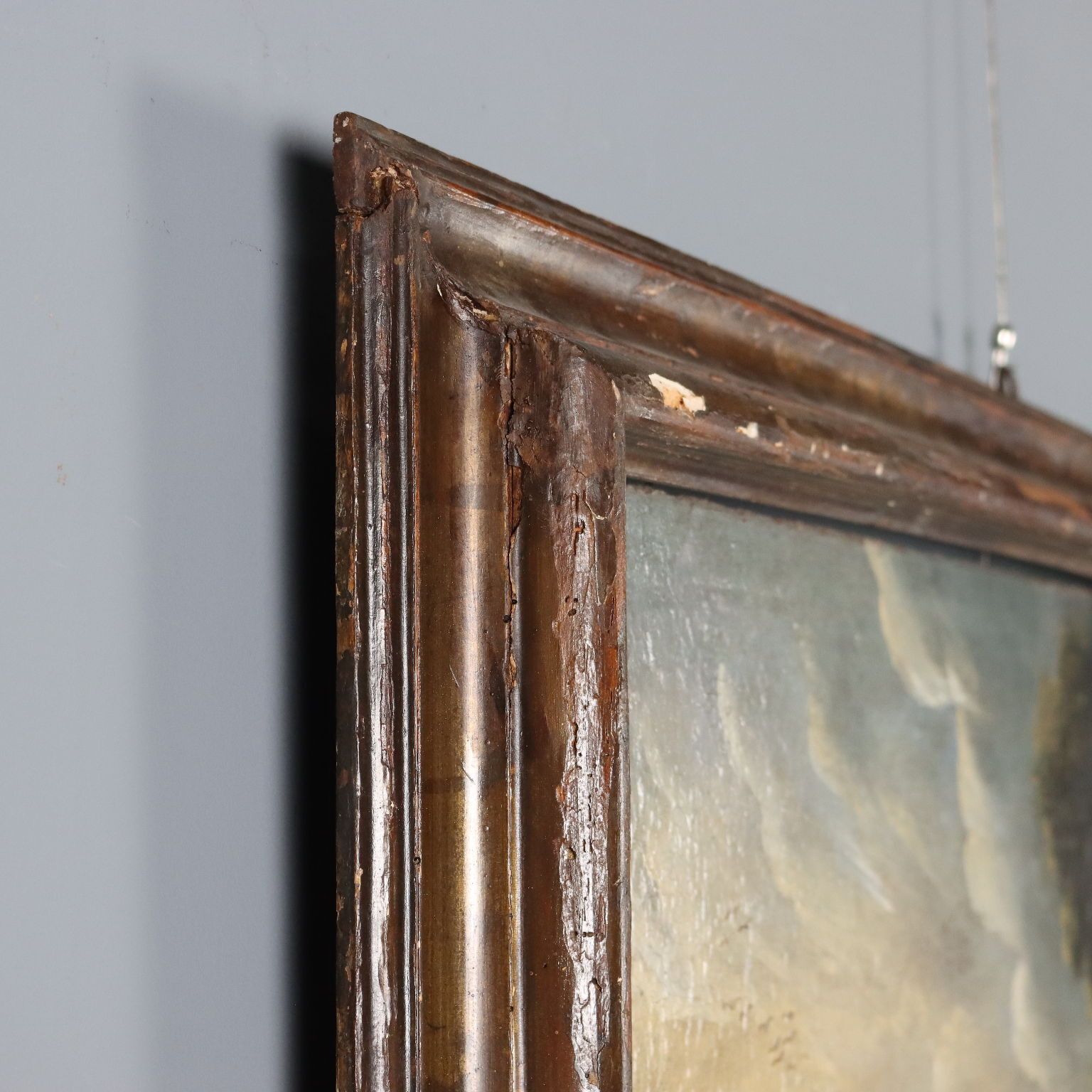 photo for sale Antique Painting Landscape With Buildings Oil On Canvas XVIII Century