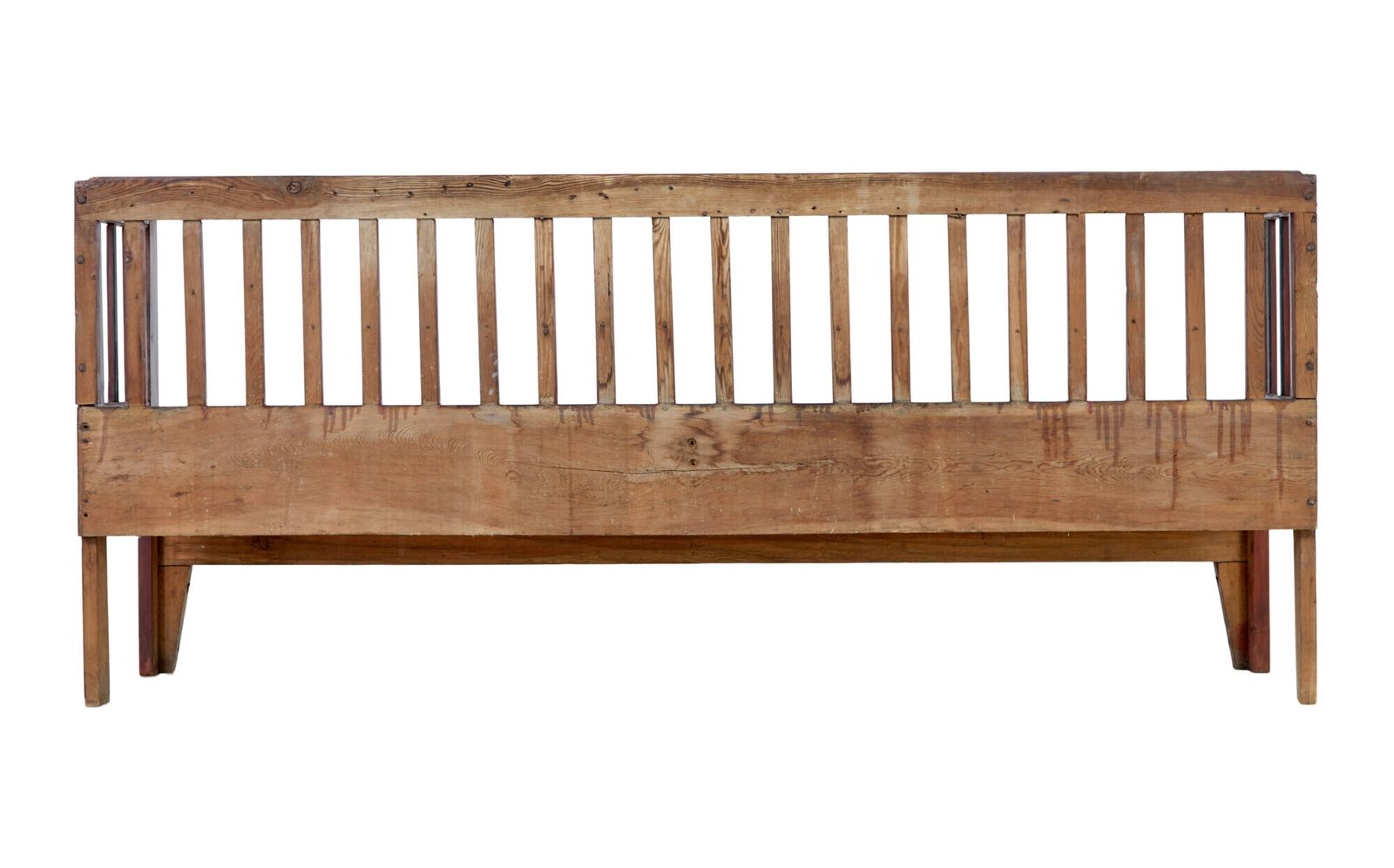 Mid 19th Century Rustic Swedish Hand Painted Pine Bench photo Furniture
