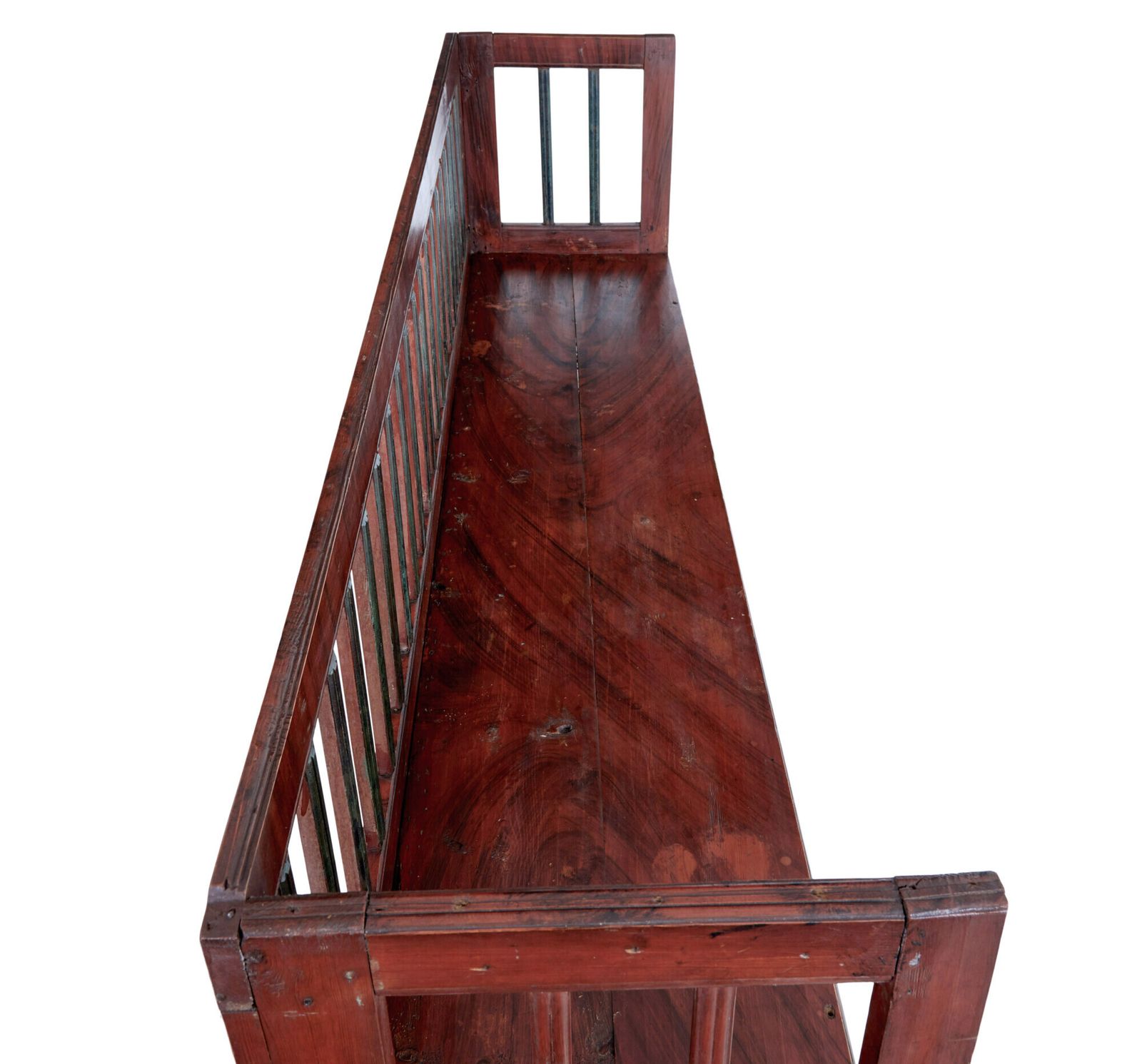 Mid 19th Century Rustic Swedish Hand Painted Pine Bench photo vintage