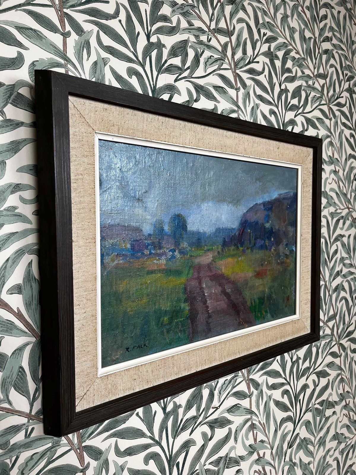 Bohuslän Landscape, 1940s, Swedish Listed Artist Ragnar Falk (1903–1977)  Oil Painting On Canvas Board photo Art