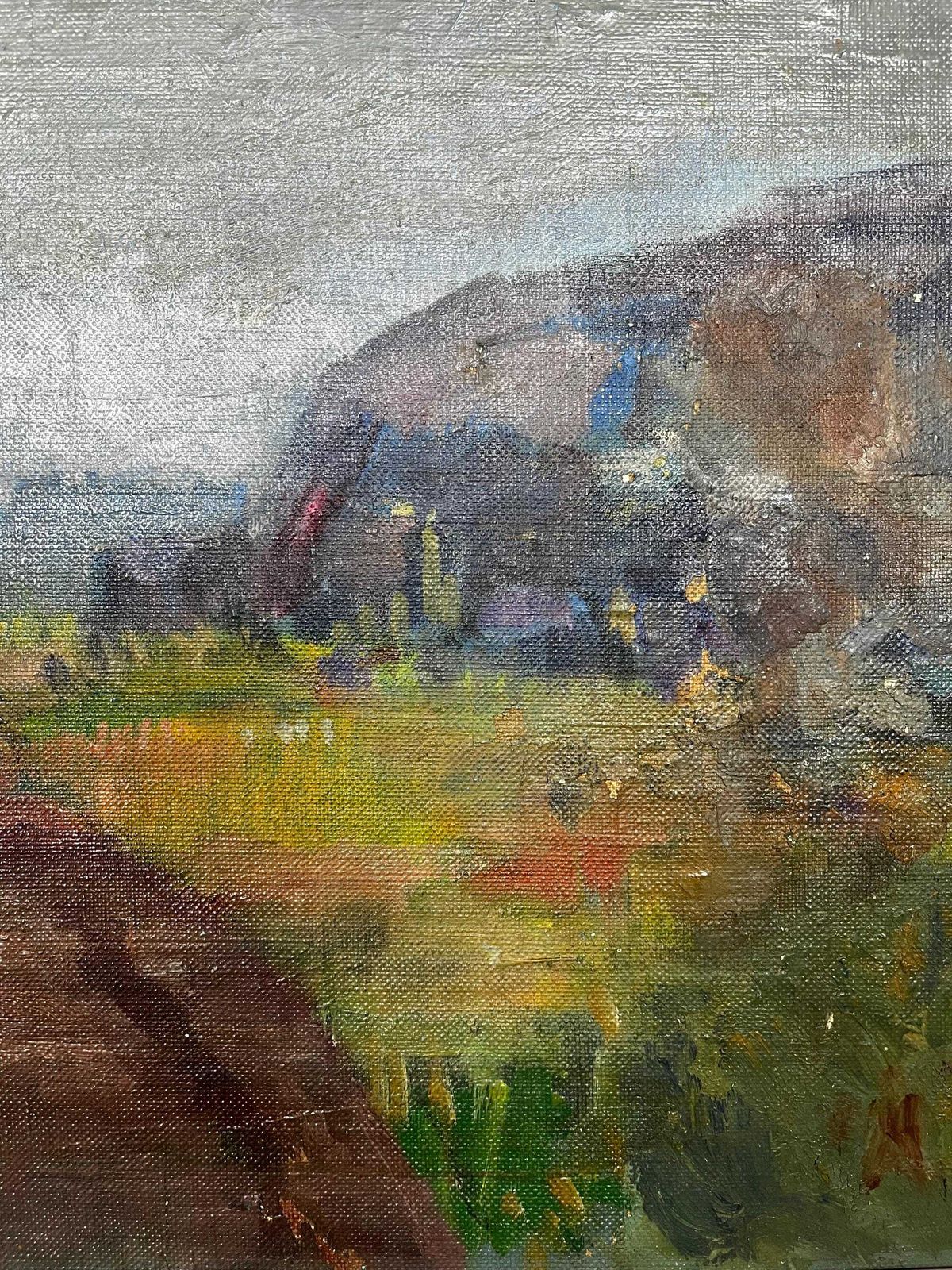 photo furniture Bohuslän Landscape, 1940s, Swedish Listed Artist Ragnar Falk (1903–1977)  Oil Painting On Canvas Board