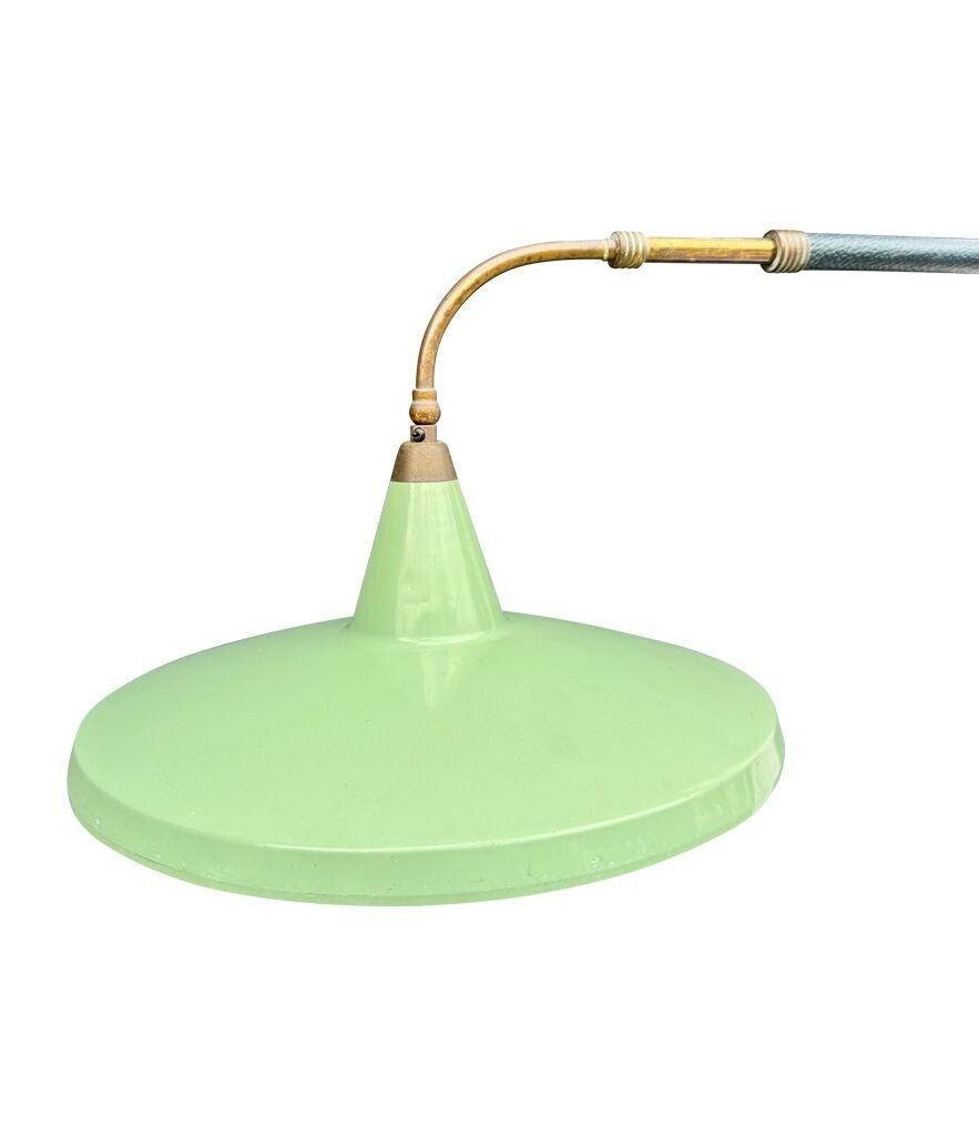 photo furniture An Italian 1950s Stilnovo Brass Extendable Telescopic Wall Light With Green Stitched Leather Arm